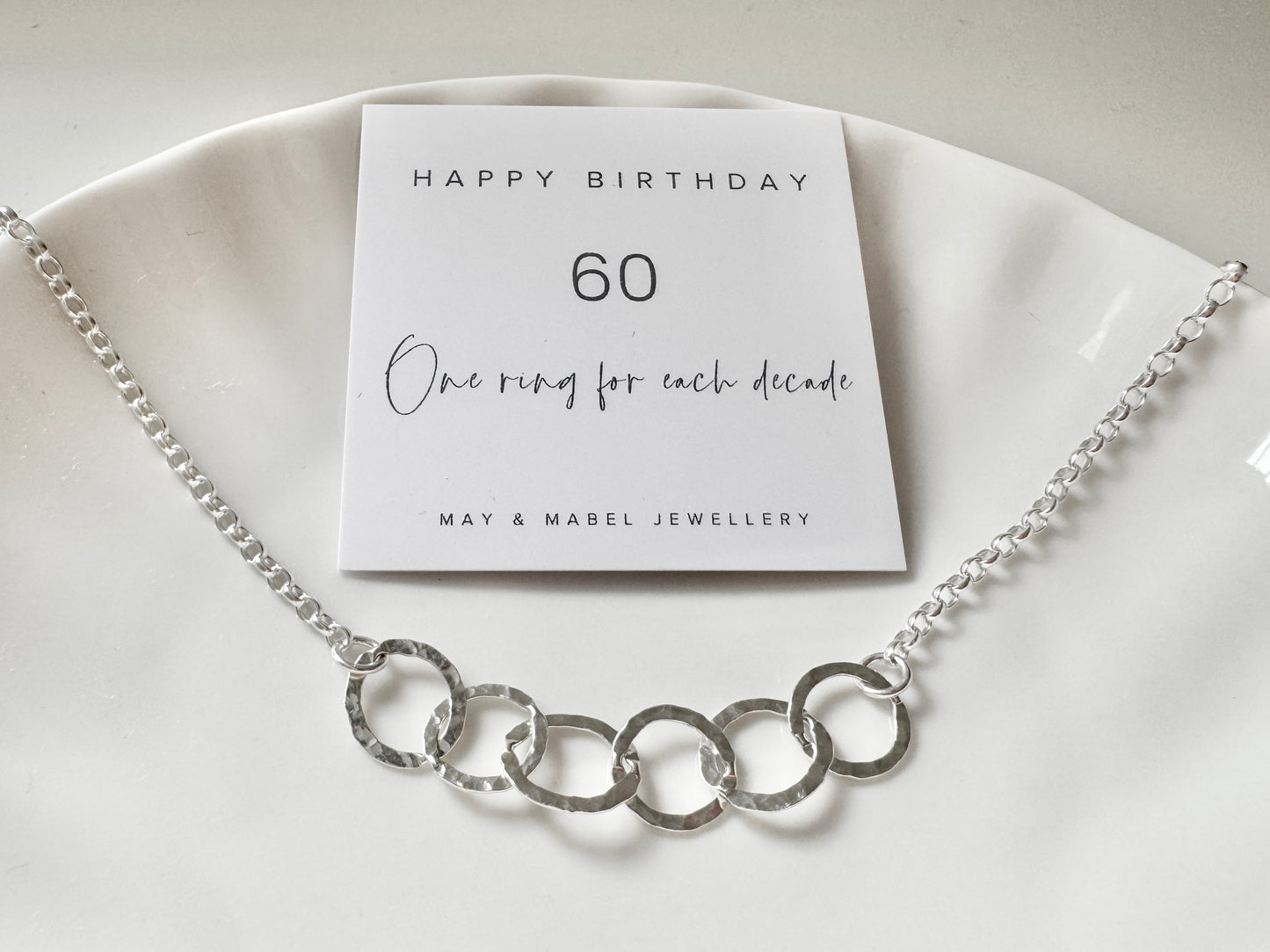 60th Birthday Sterling Silver Interlinked Necklace