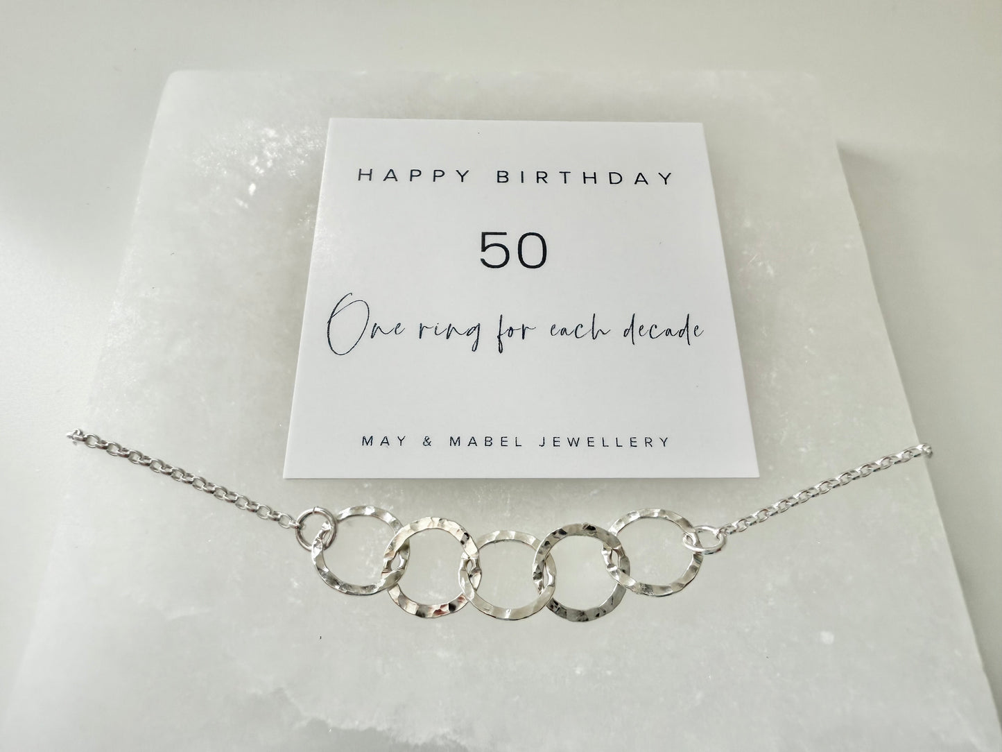 50th Birthday Sterling Silver Interlinked Necklace