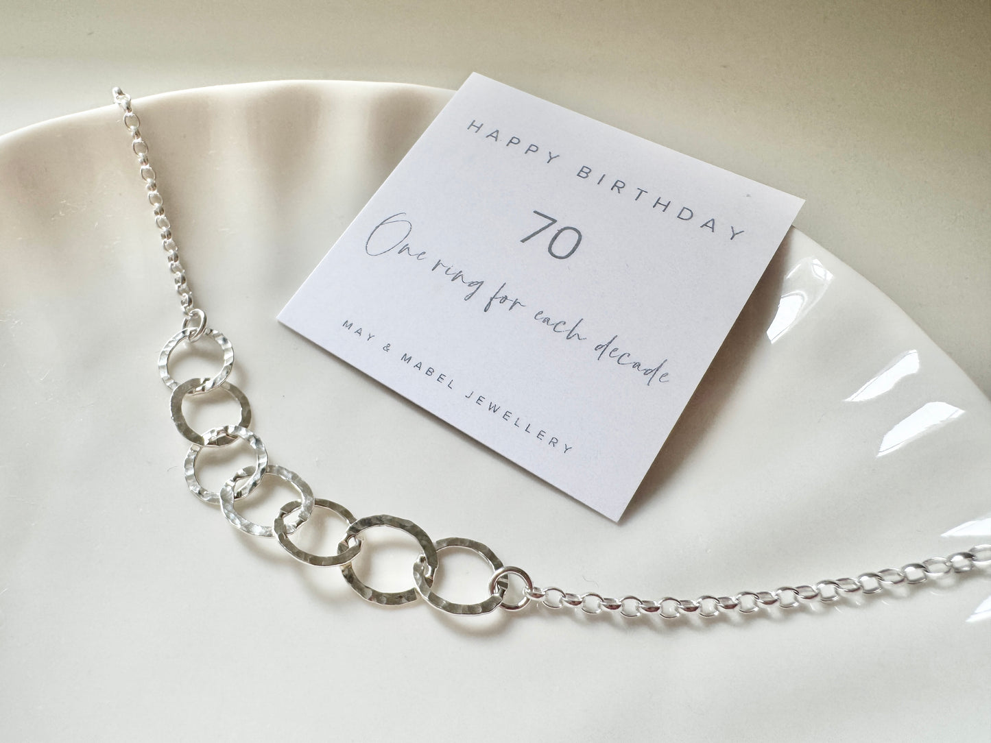 70th Birthday Sterling Silver Interlinked Necklace