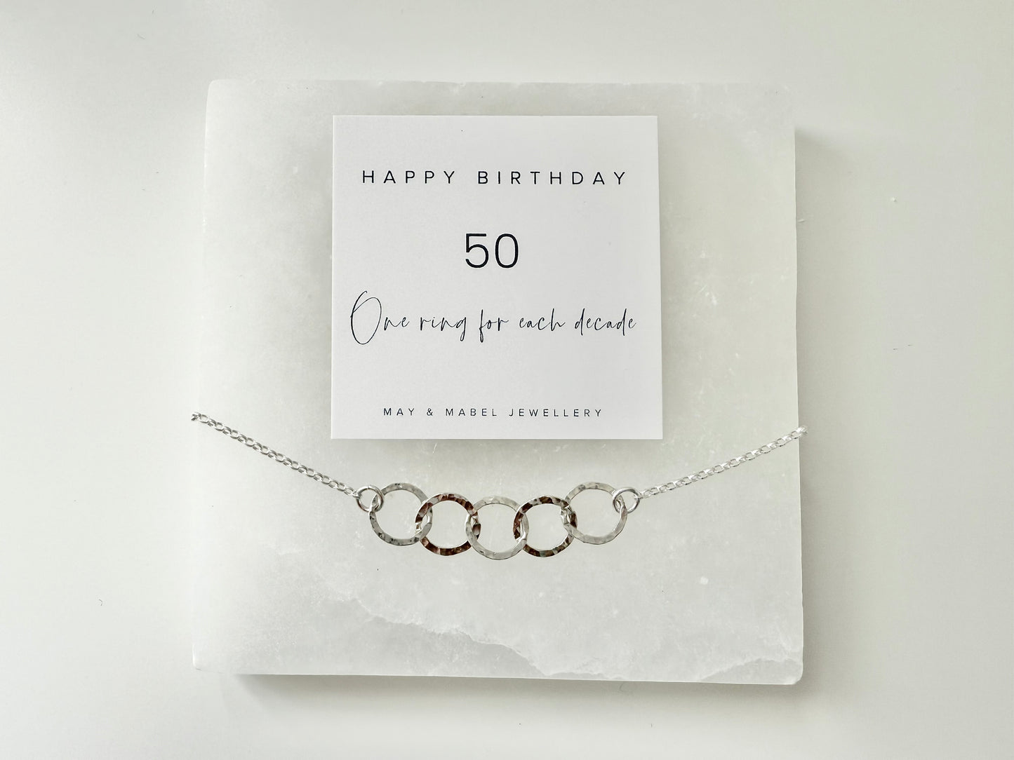 50th Birthday Sterling Silver Interlinked Necklace