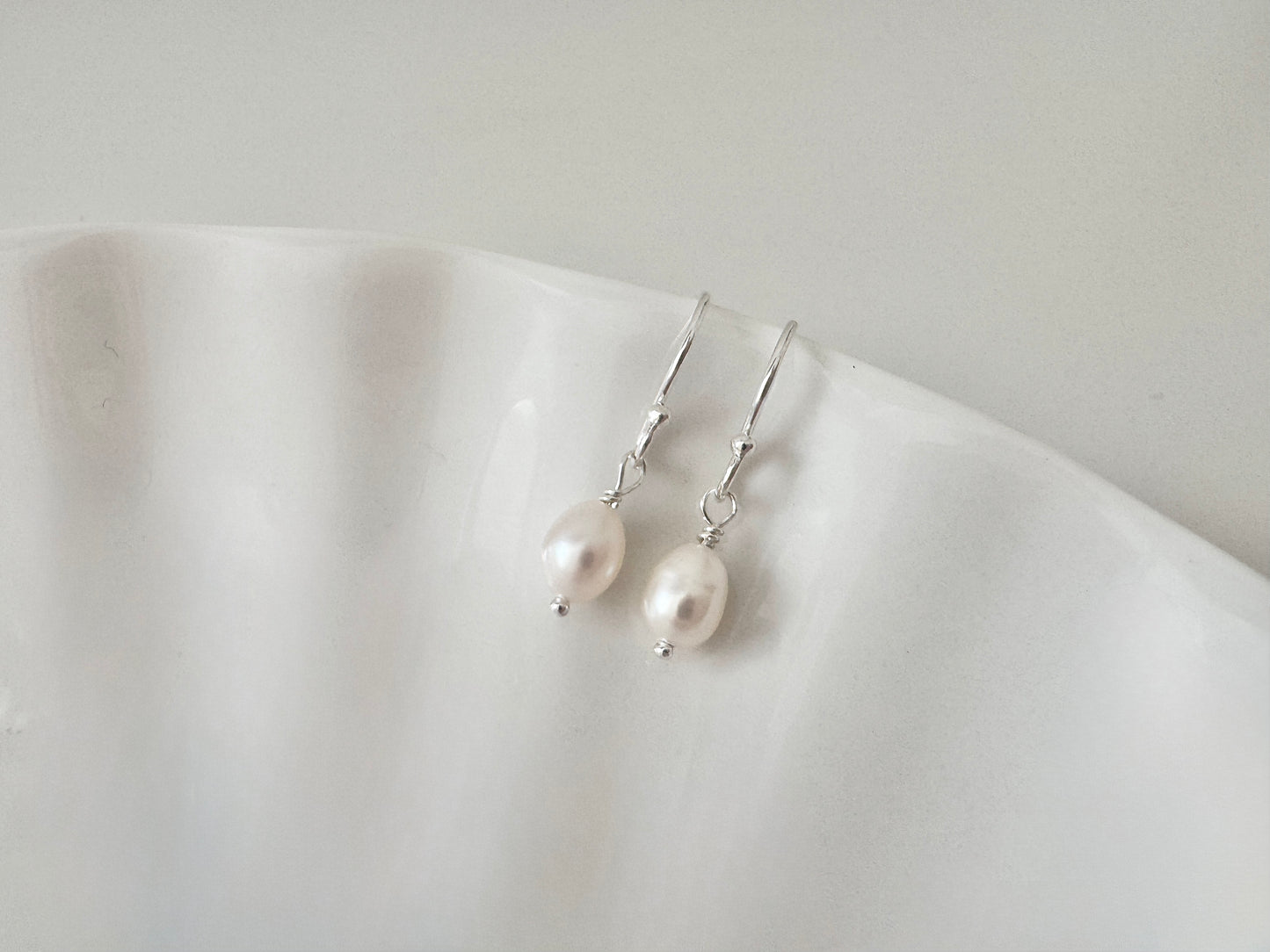 Silver Earrings with Freshwater Pearls