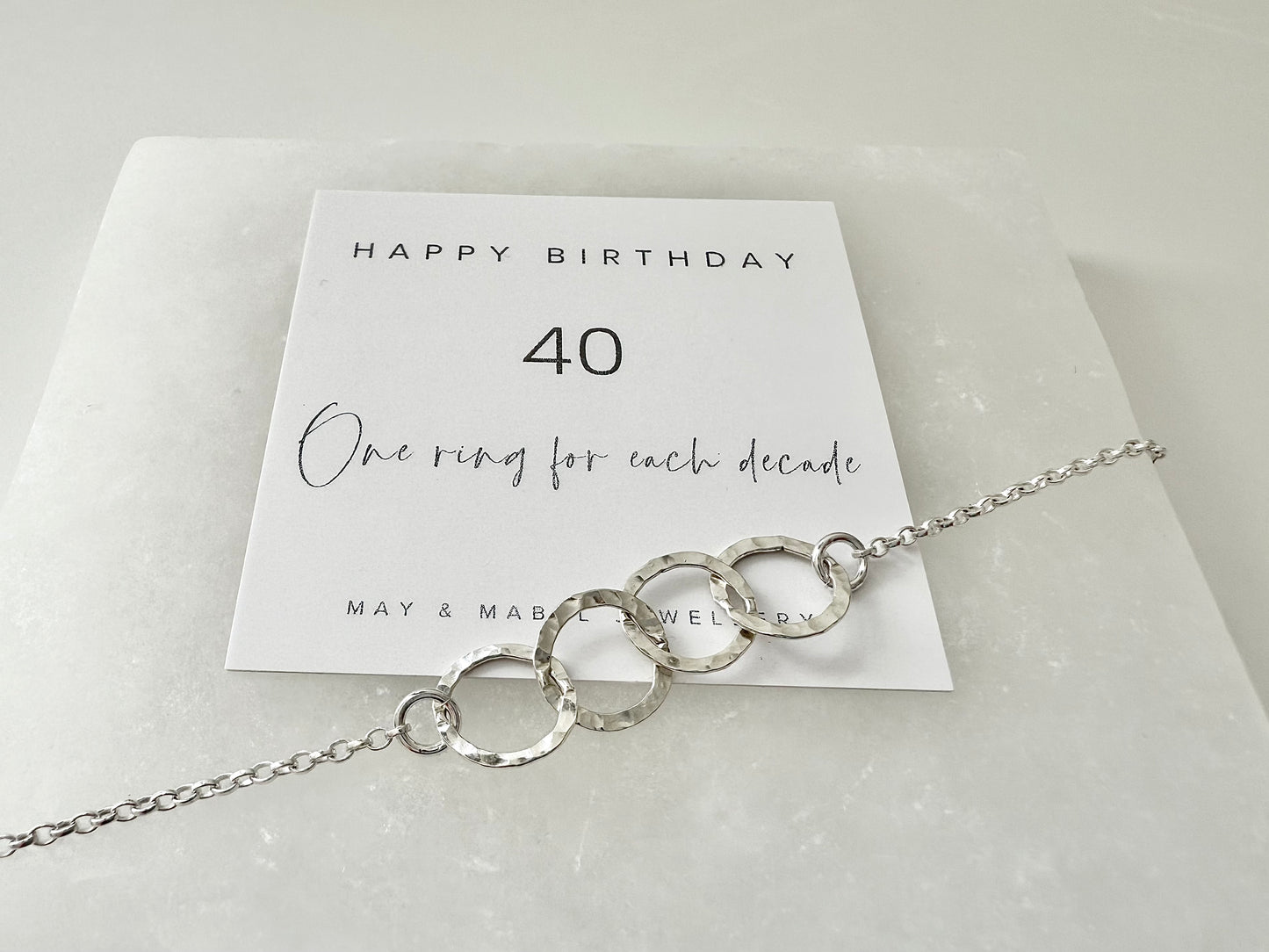 40th Birthday Sterling Silver Interlinked Necklace