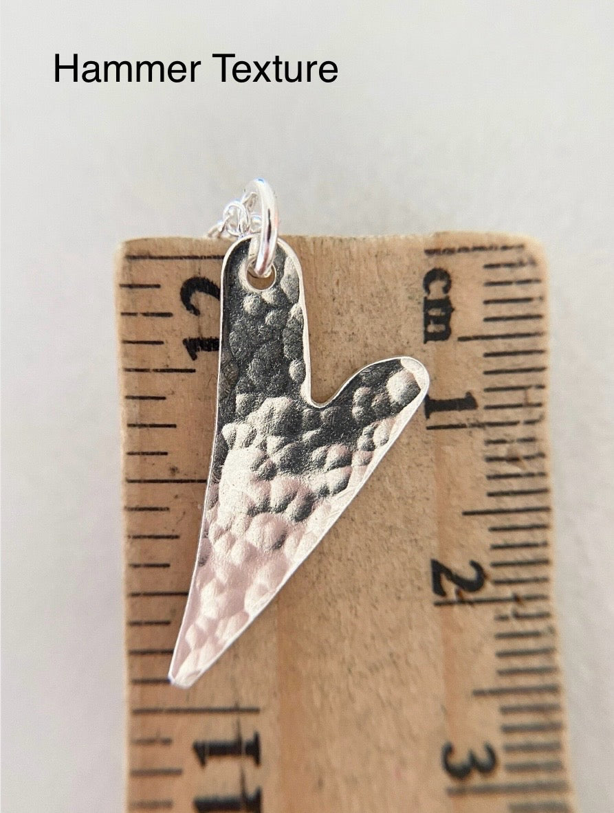 Sterling Silver Wavy Heart Pendant Necklace