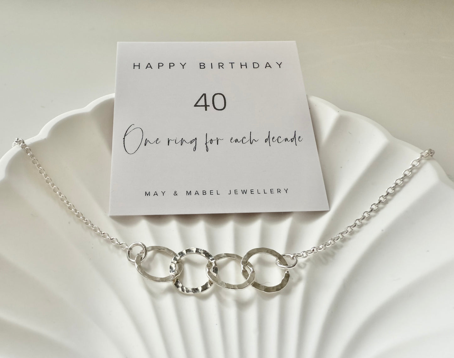 40th Birthday Sterling Silver Interlinked Necklace