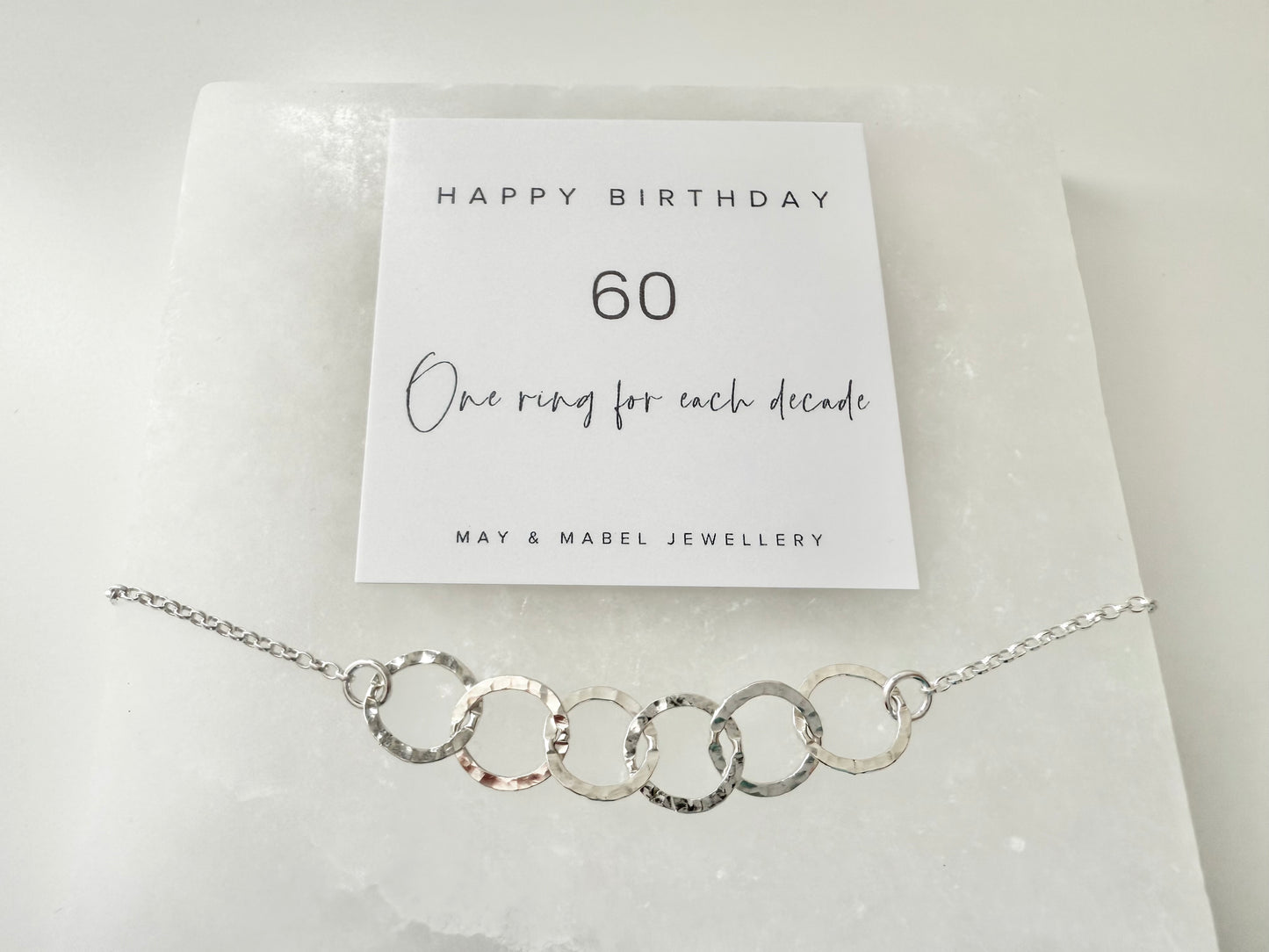 60th Birthday Sterling Silver Interlinked Necklace