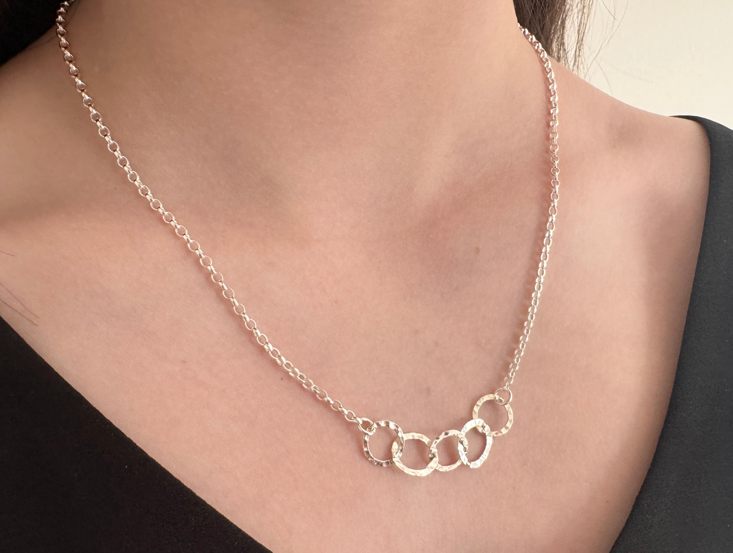 50th Birthday Sterling Silver Interlinked Necklace