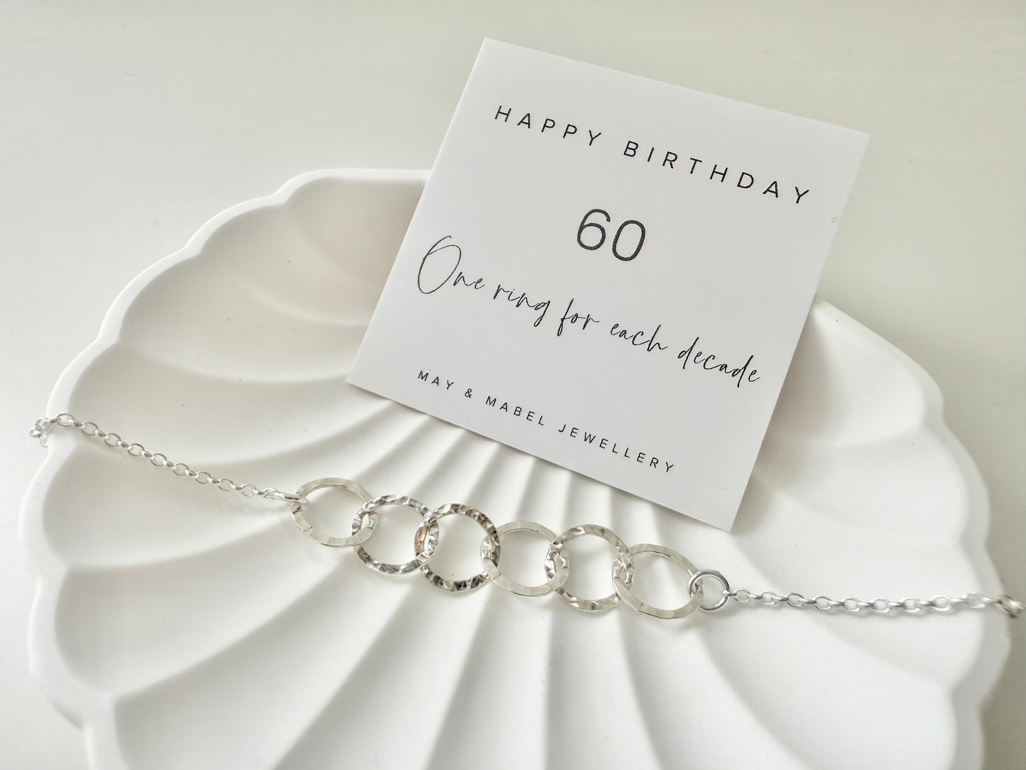 60th Birthday Sterling Silver Interlinked Necklace