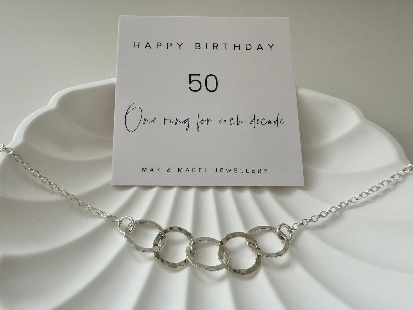 50th Birthday Sterling Silver Interlinked Necklace