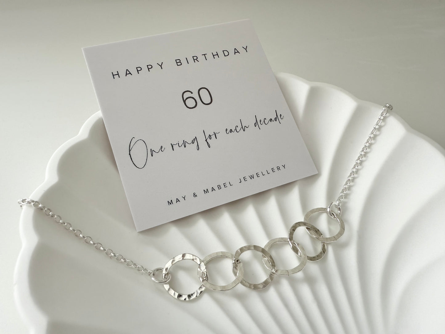 60th Birthday Sterling Silver Interlinked Necklace