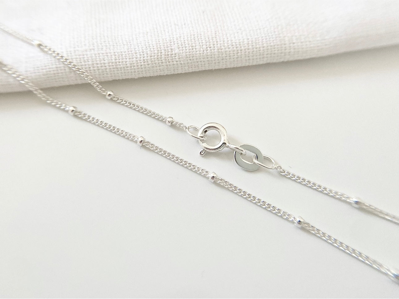 Sterling Silver Satellite Chain Heart Necklace