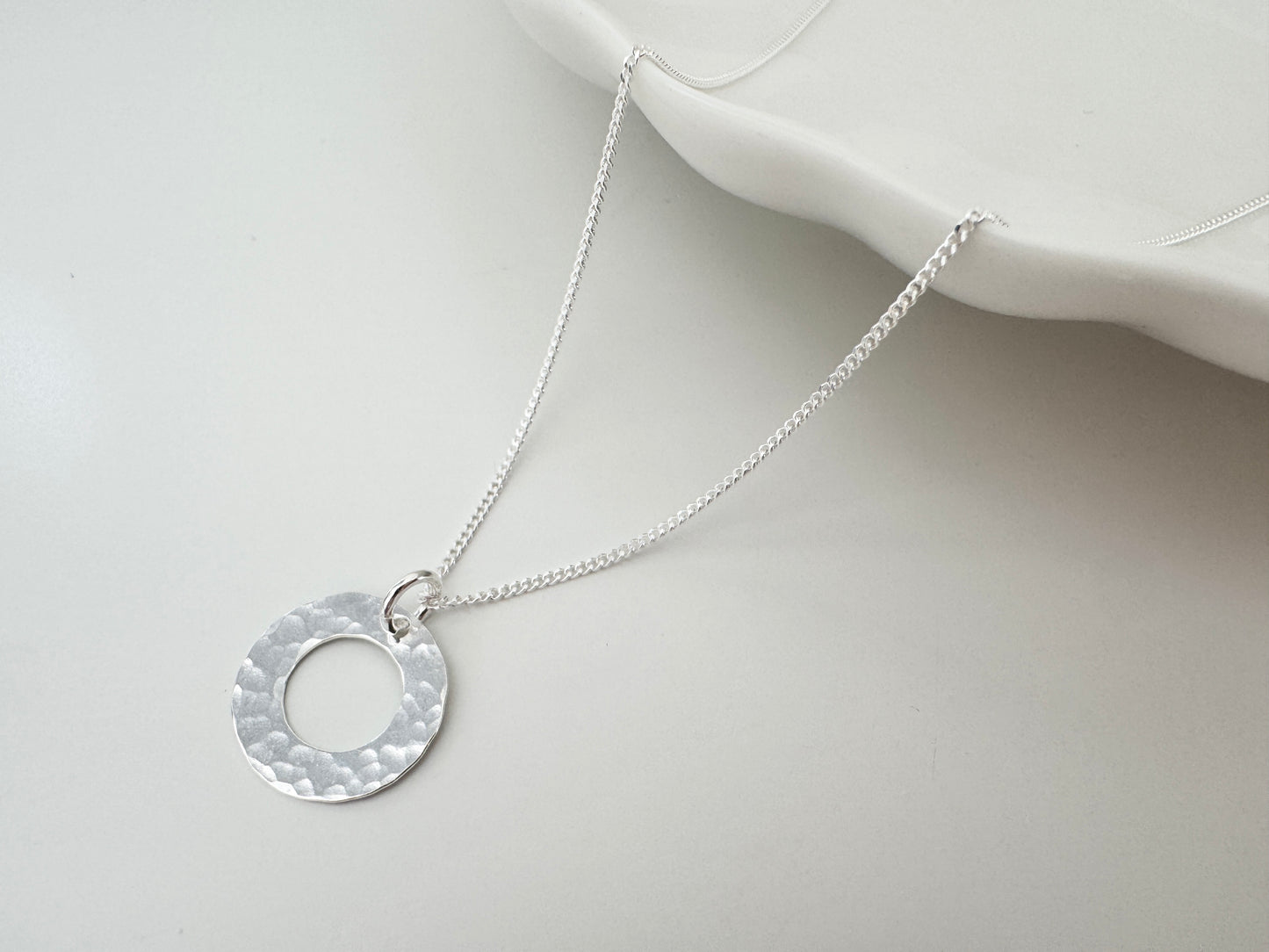 Sterling Silver Circle Pendant Necklace