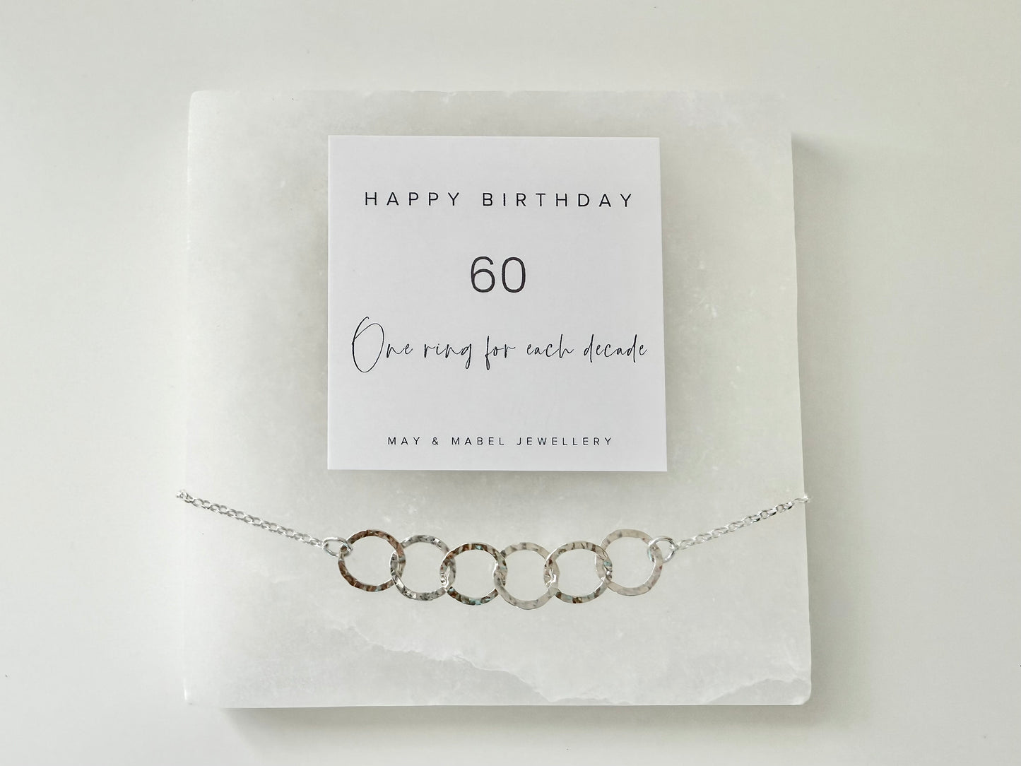 60th Birthday Sterling Silver Interlinked Necklace