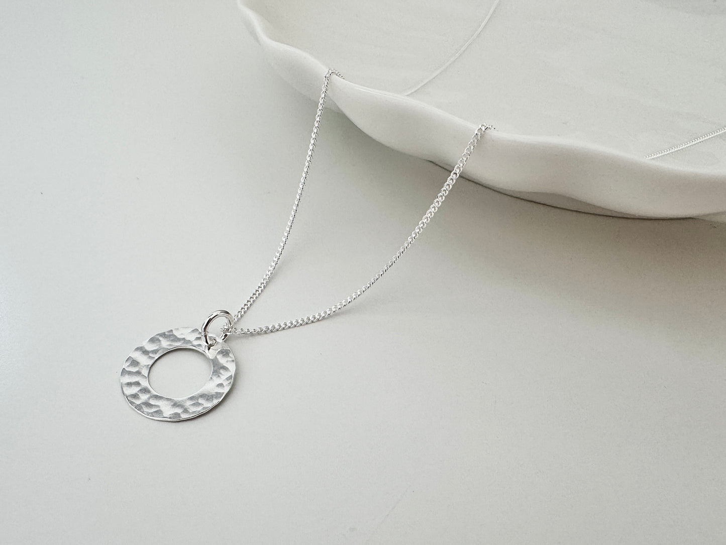 Sterling Silver Circle Pendant Necklace