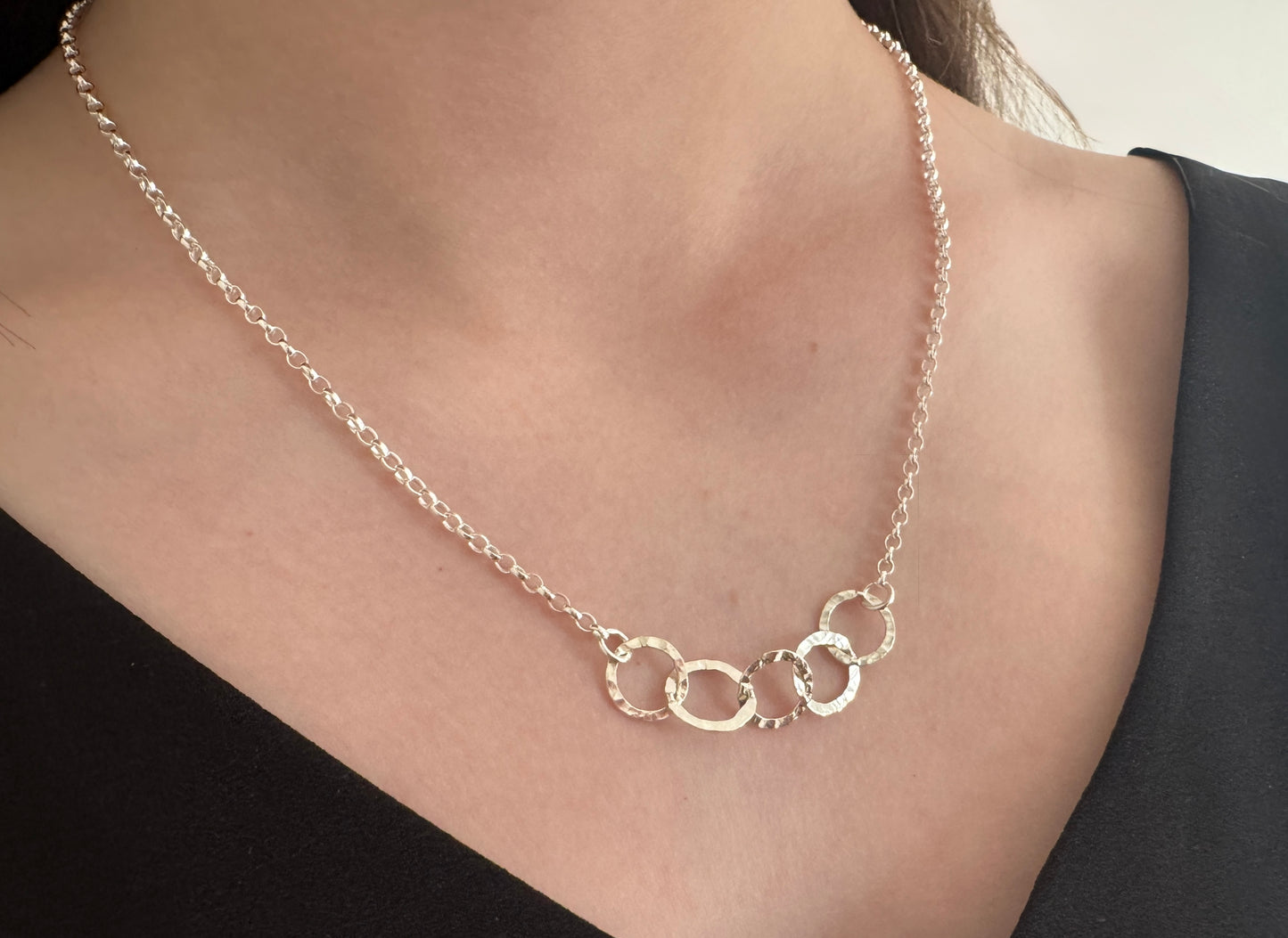 50th Birthday Sterling Silver Interlinked Necklace