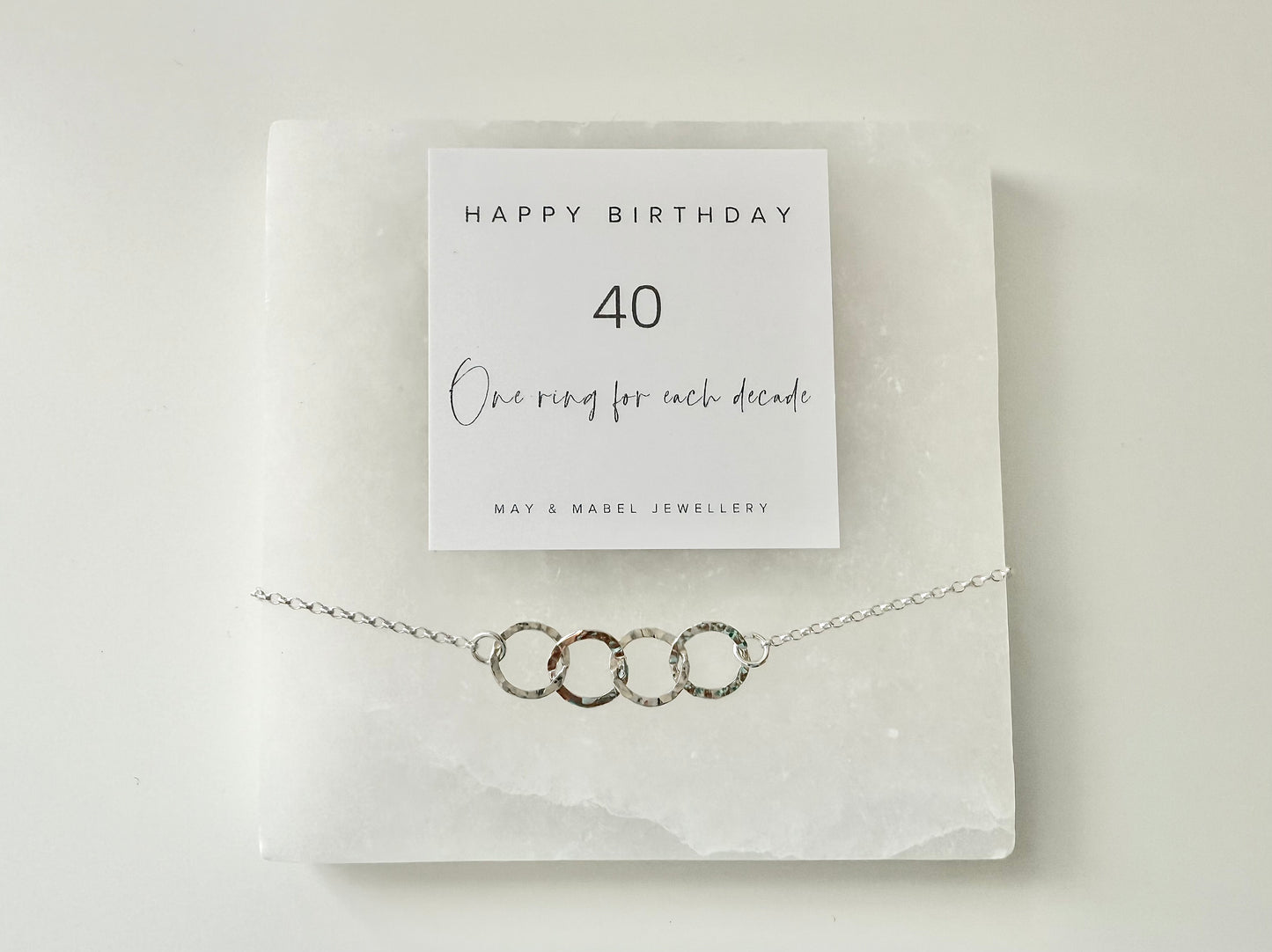 40th Birthday Sterling Silver Interlinked Necklace