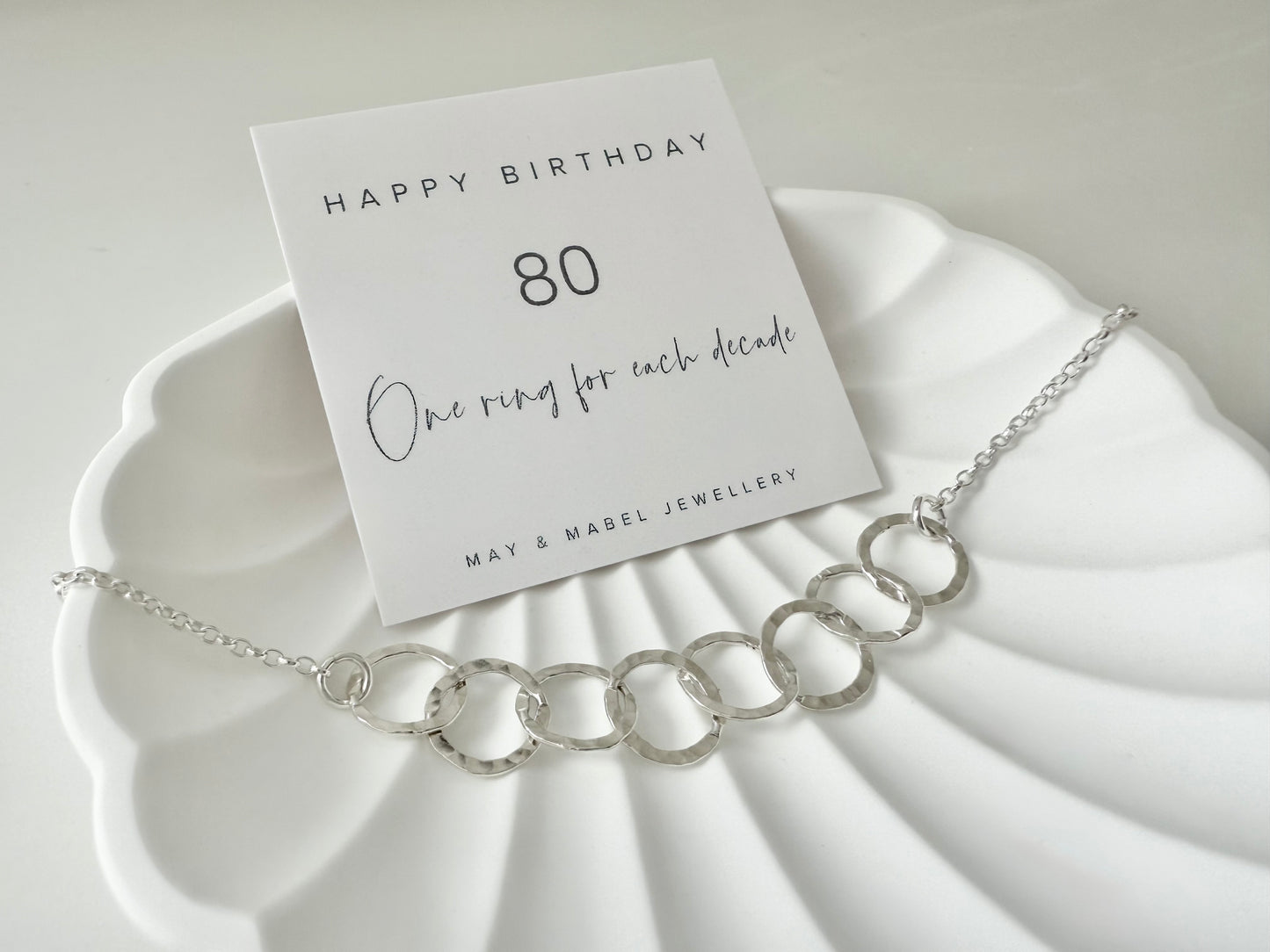 Sterling Silver Bracelet for 80th Birthday
