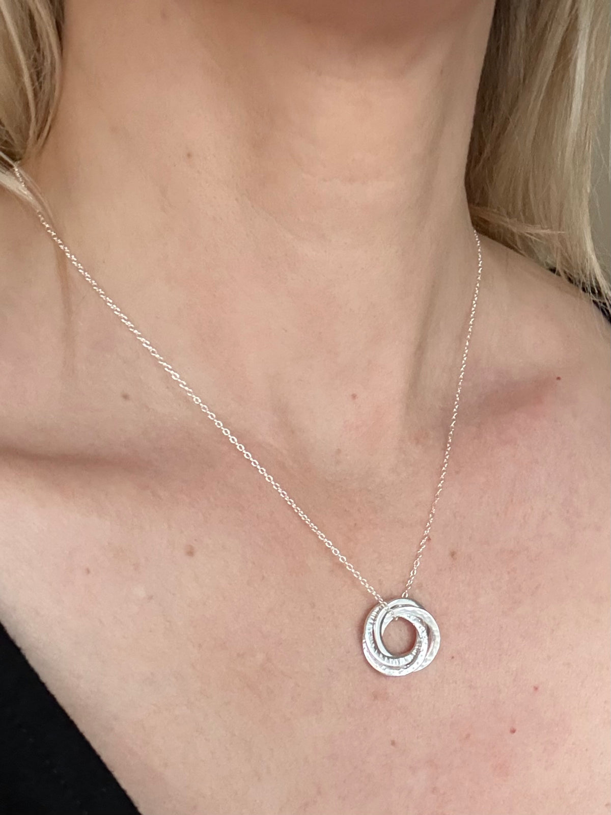 40th Birthday Sterling Silver Multi-Textured Necklace for Four Decades