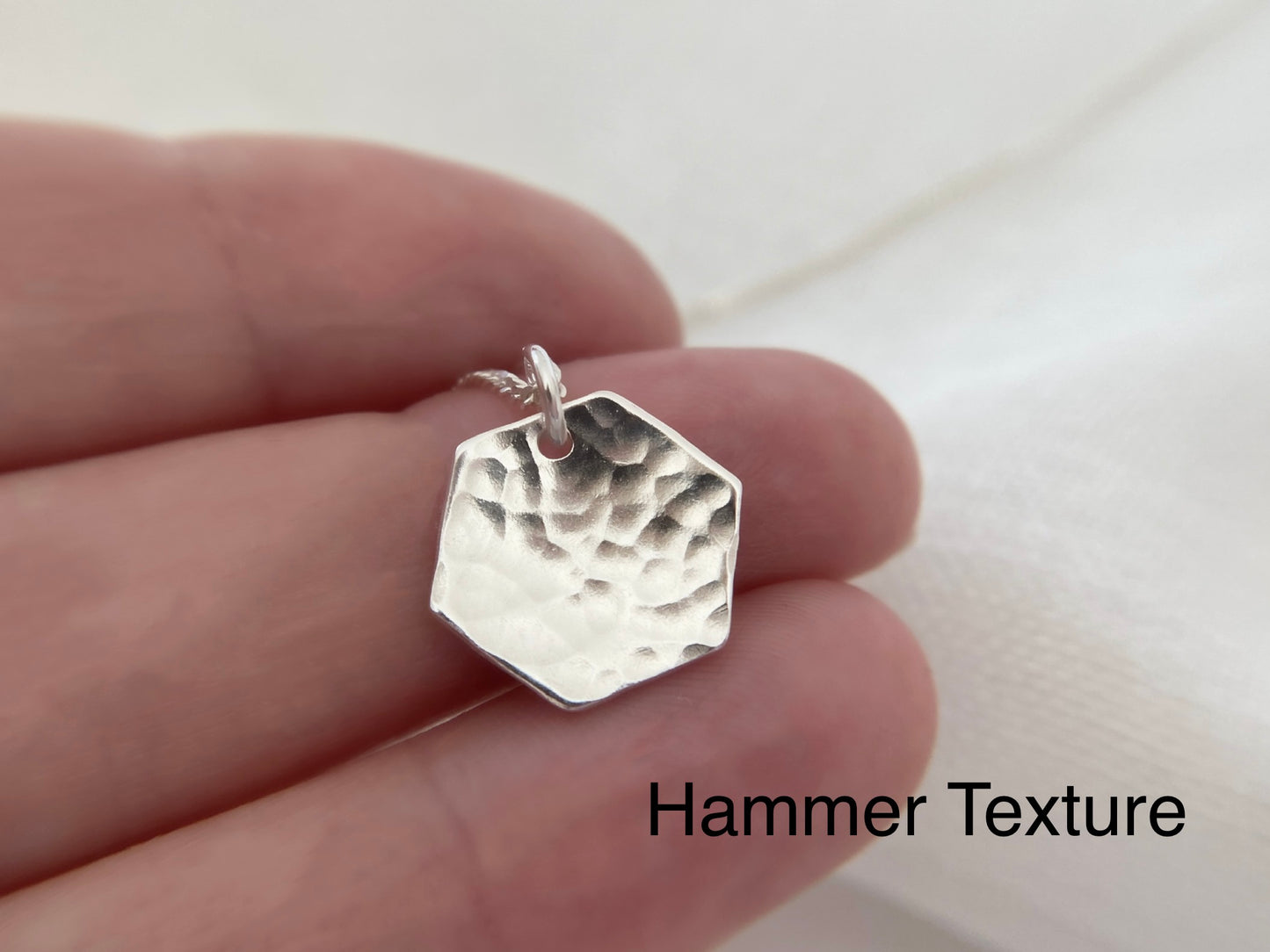 Sterling Silver Hexagon Pendant Necklace