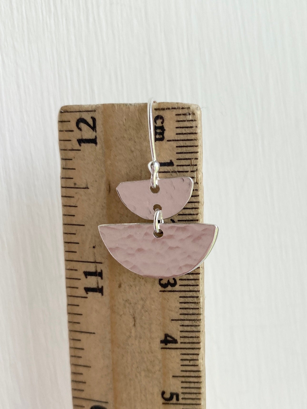 Sterling Silver Semi-Circle Disc Earrings