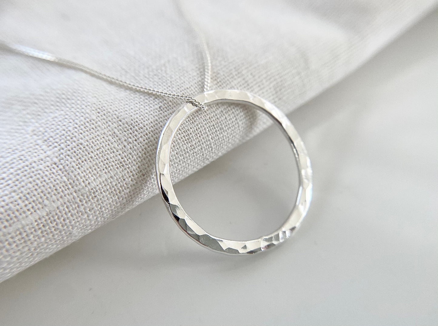 Simple Silver Circle Layering Necklace