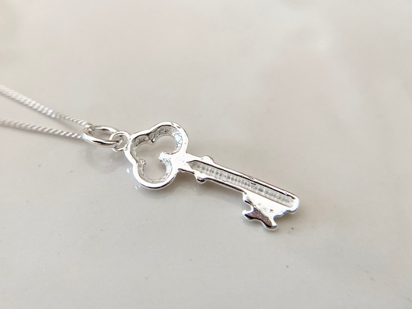 Sterling Silver Key Pendant Necklace