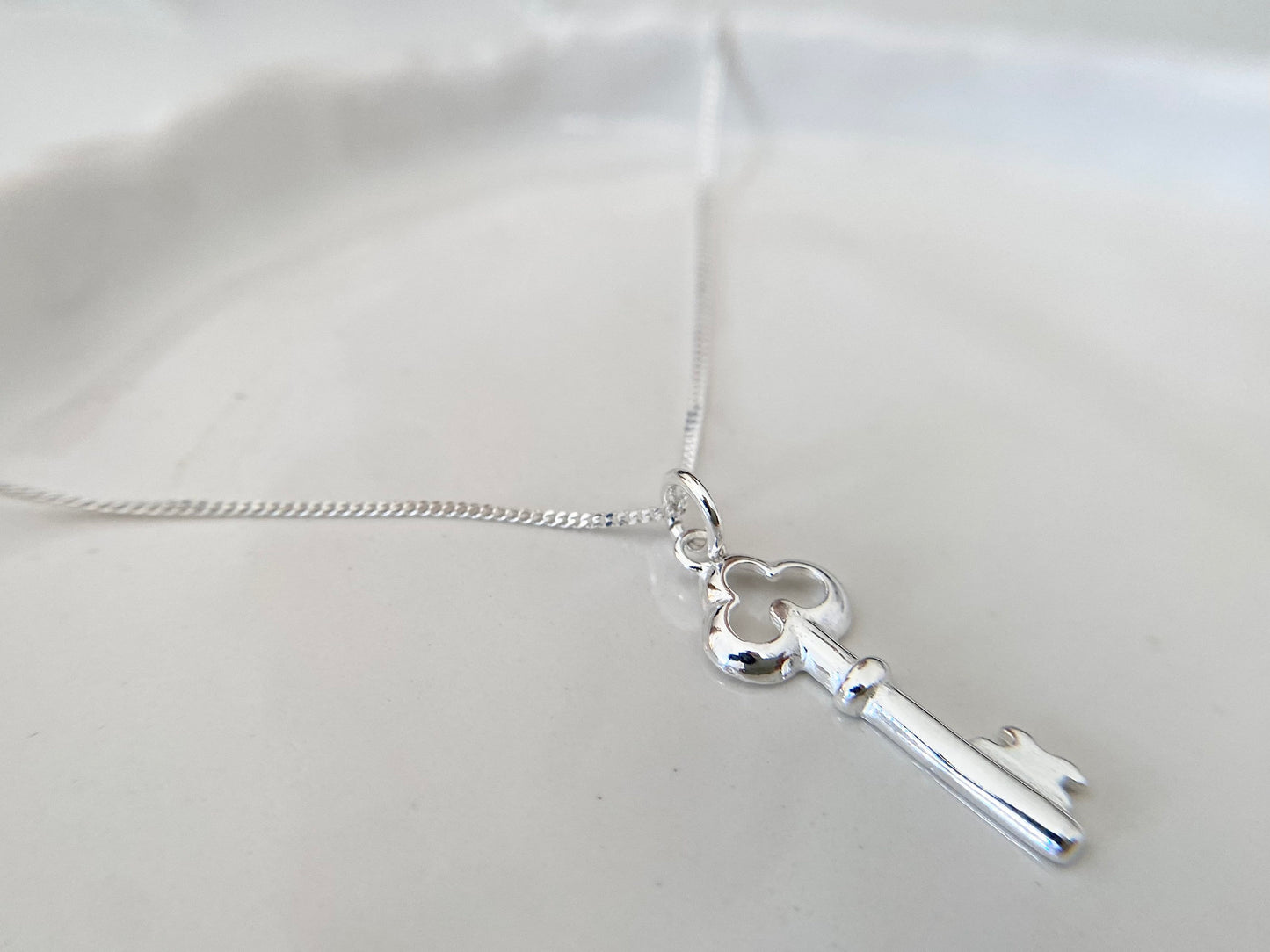 Sterling Silver Key Pendant Necklace