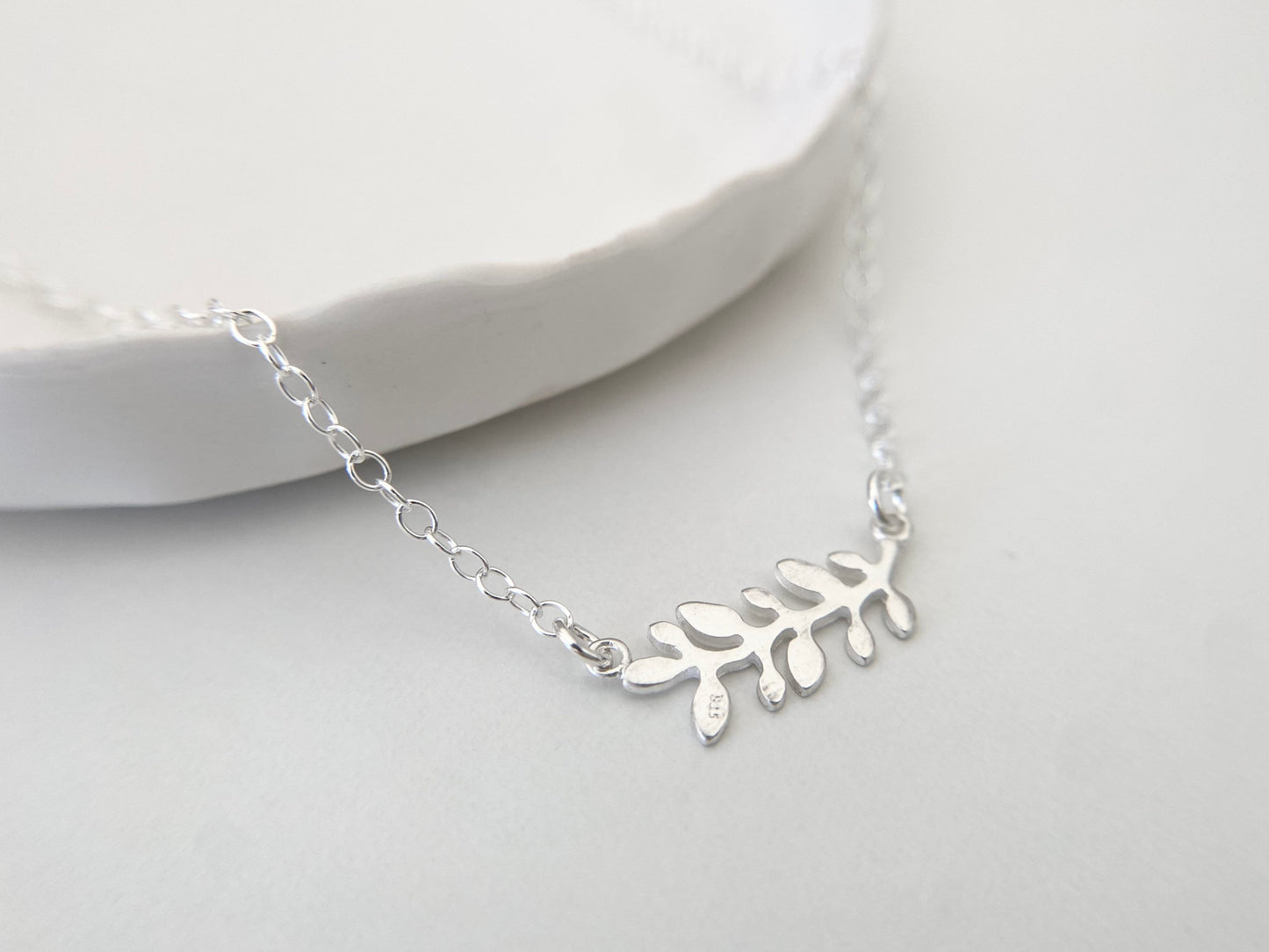 Silver Olive Leaf Necklace