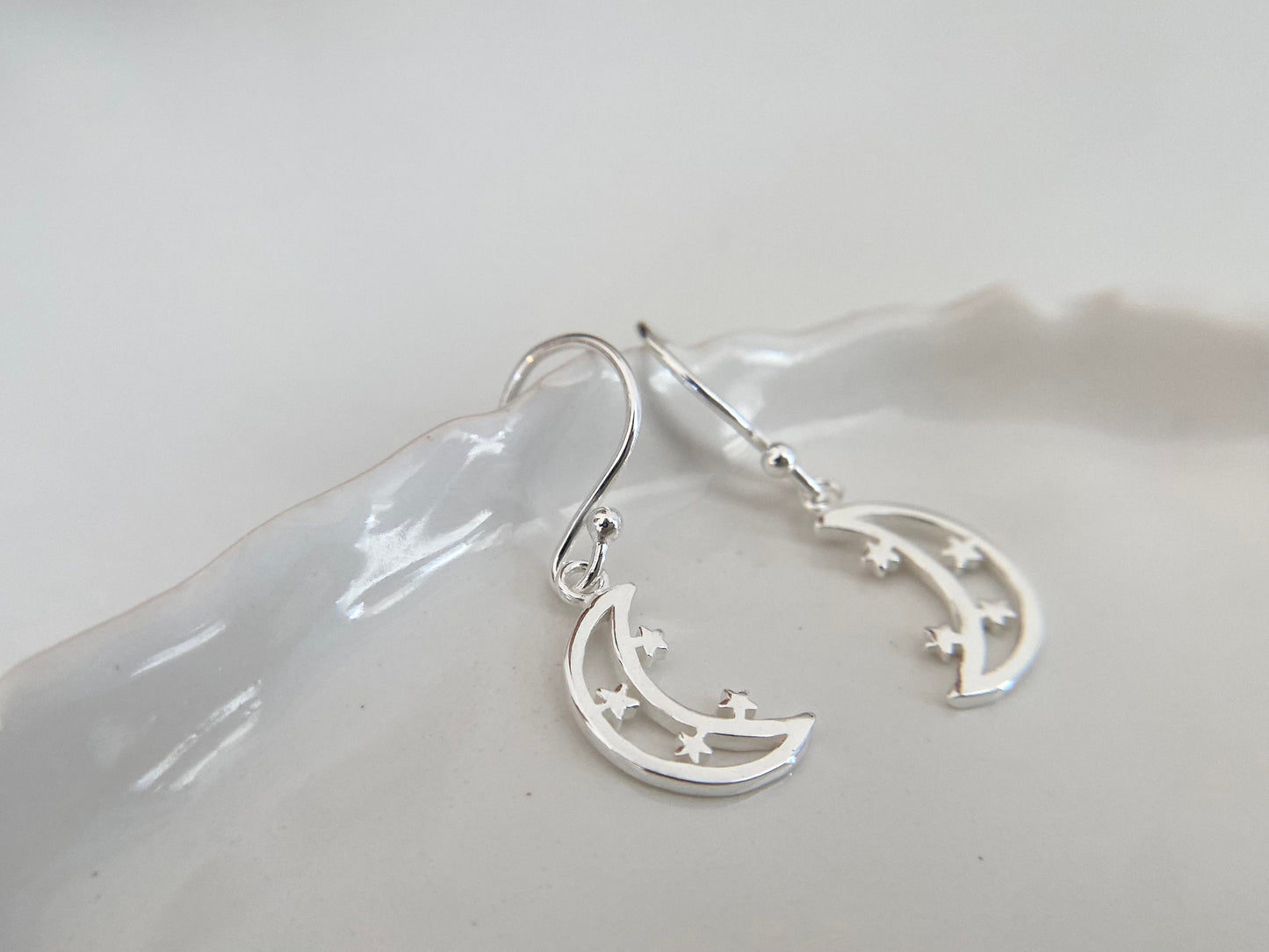 Sterling Silver Star & Moon Earrings