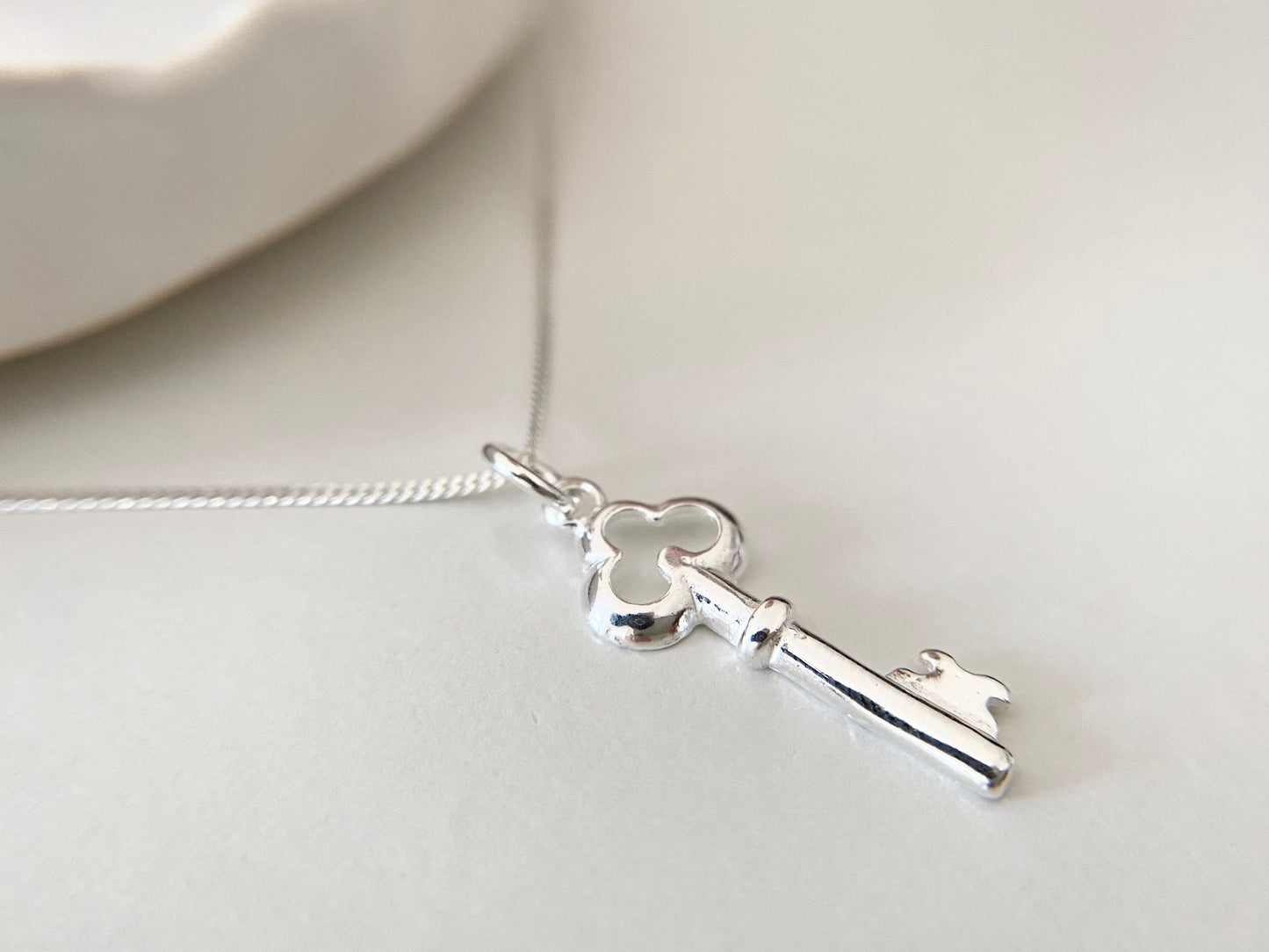 Sterling Silver Key Pendant Necklace