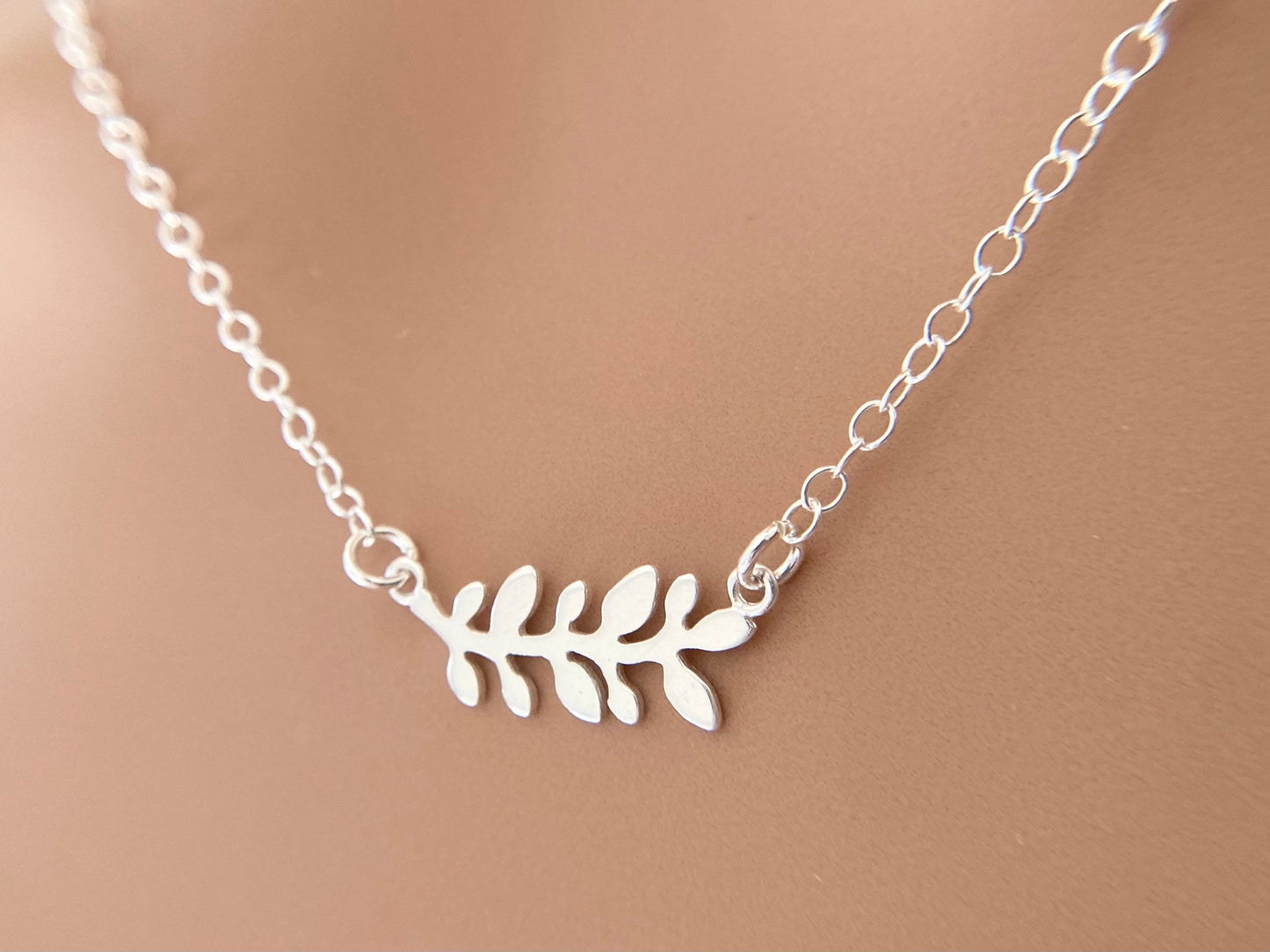 Silver Olive Leaf Necklace