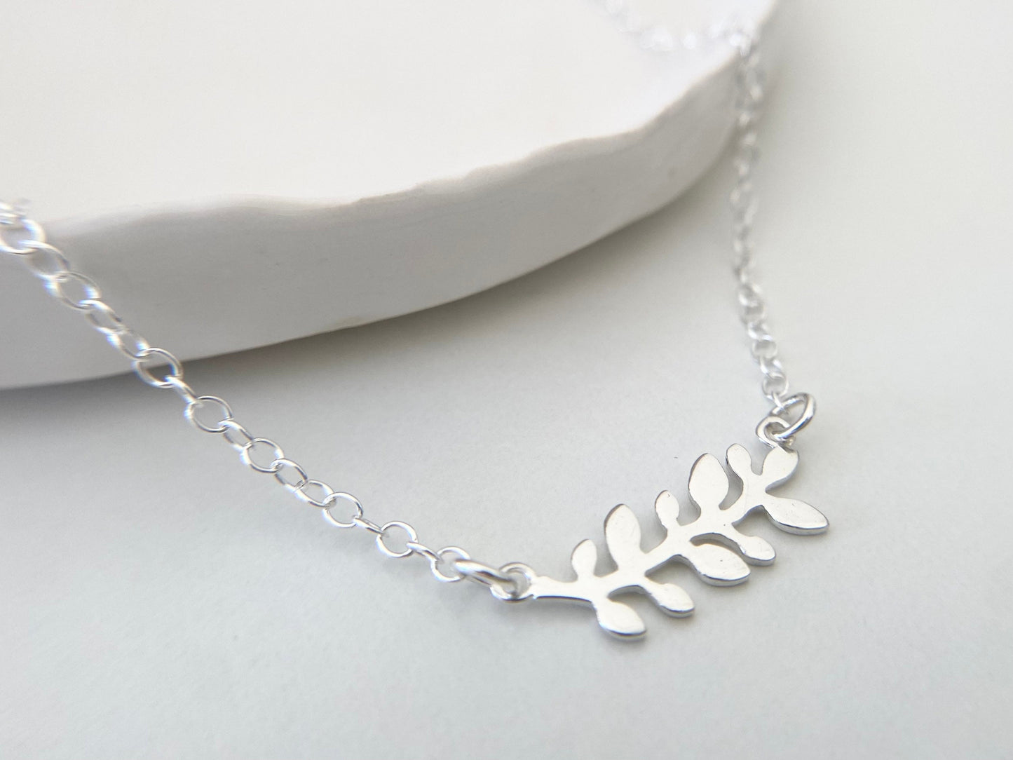 Silver Olive Leaf Necklace