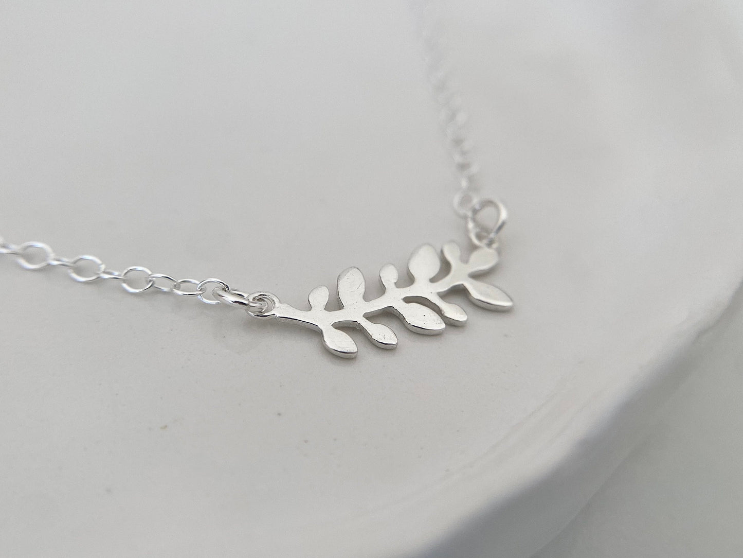 Silver Olive Leaf Necklace