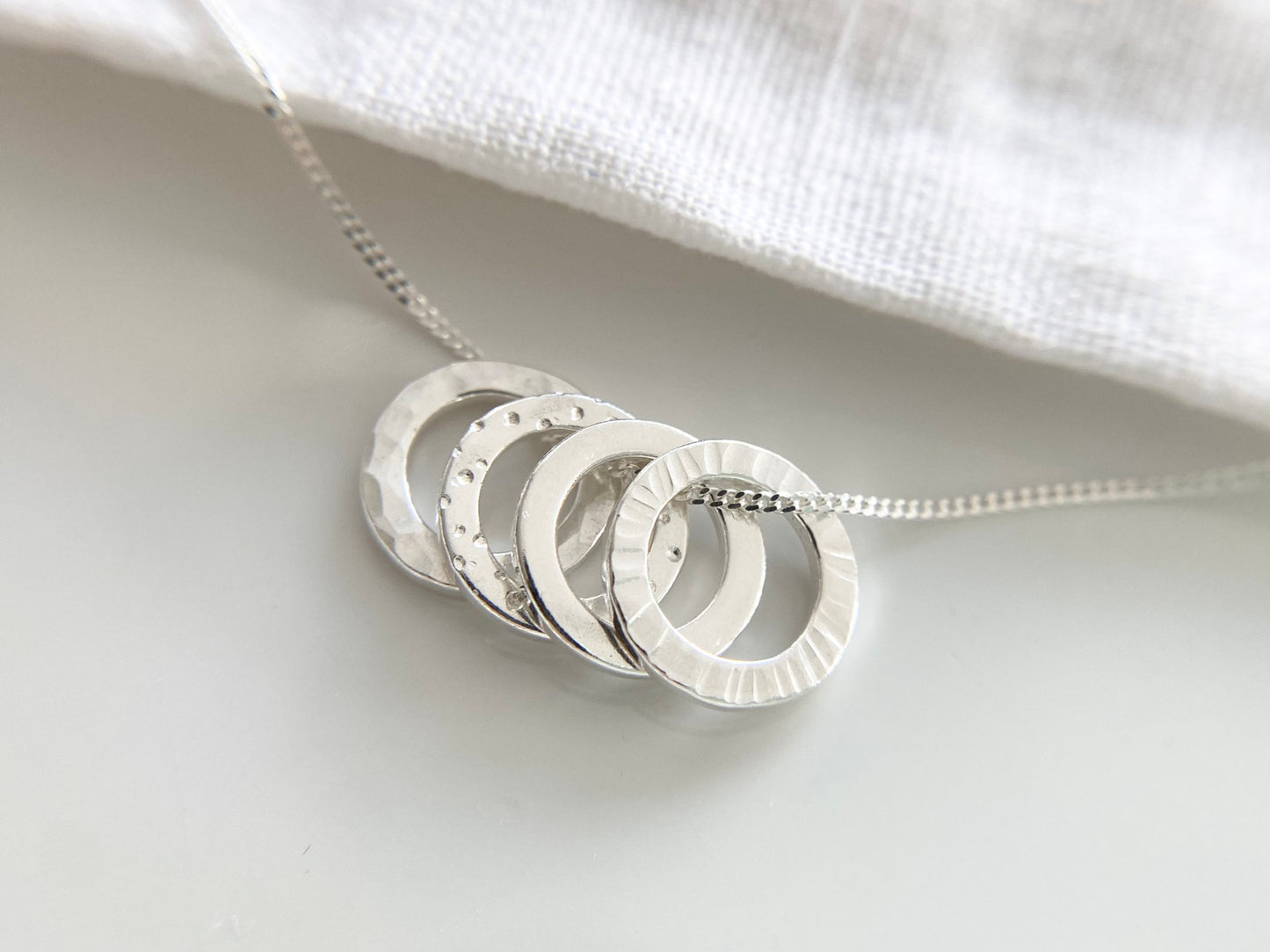 40th Birthday Sterling Silver Necklace for Four Decades (M)