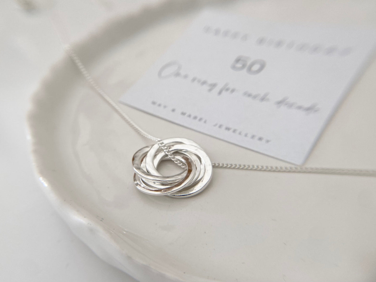 50th birthday silver necklace