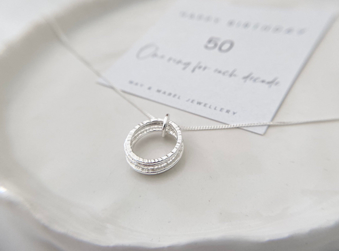 50th birthday silver necklace