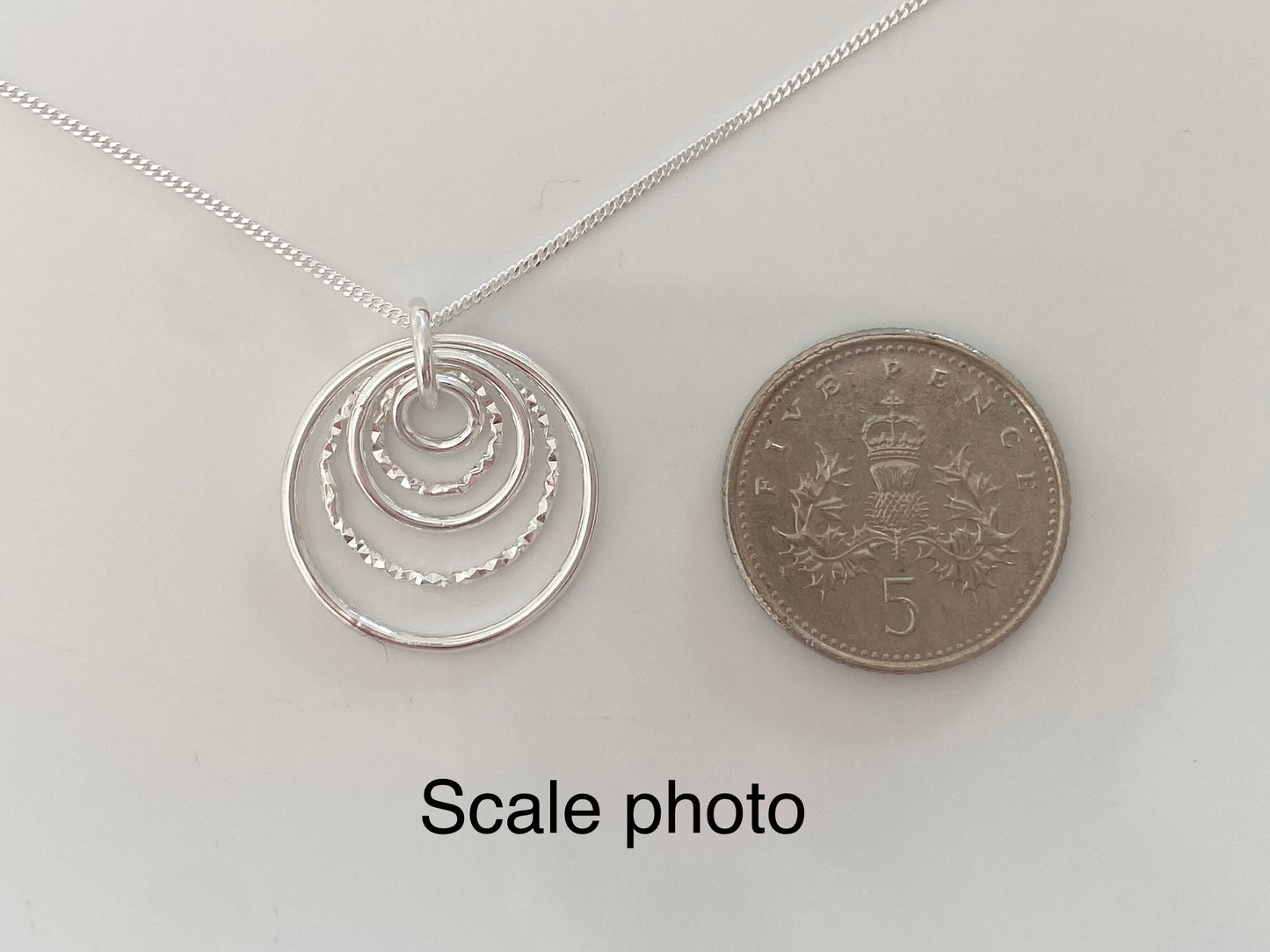 50th Birthday Sterling Silver Necklace for Five Decades