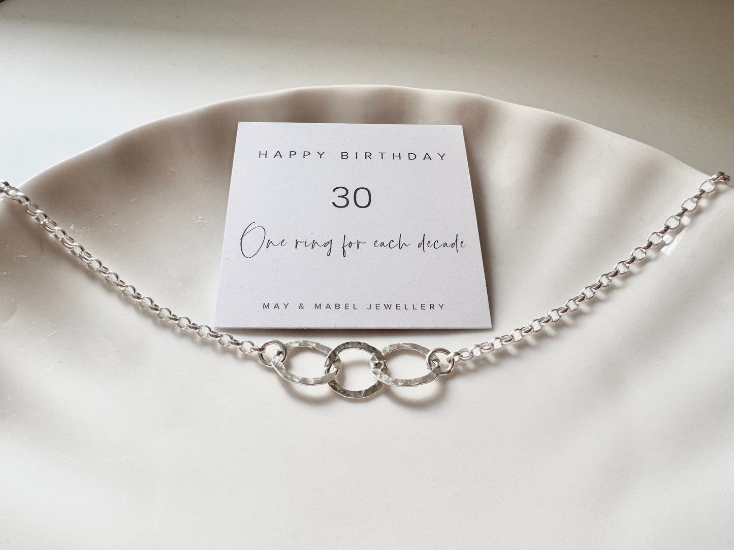 30th Birthday Sterling Silver Interlinked Necklace