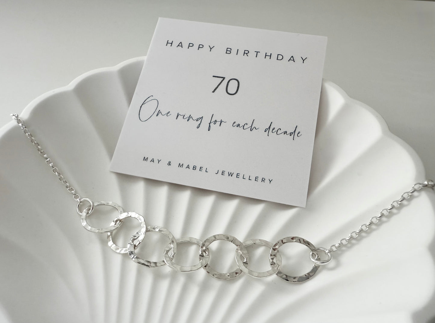 70th Birthday Sterling Silver Interlinked Necklace