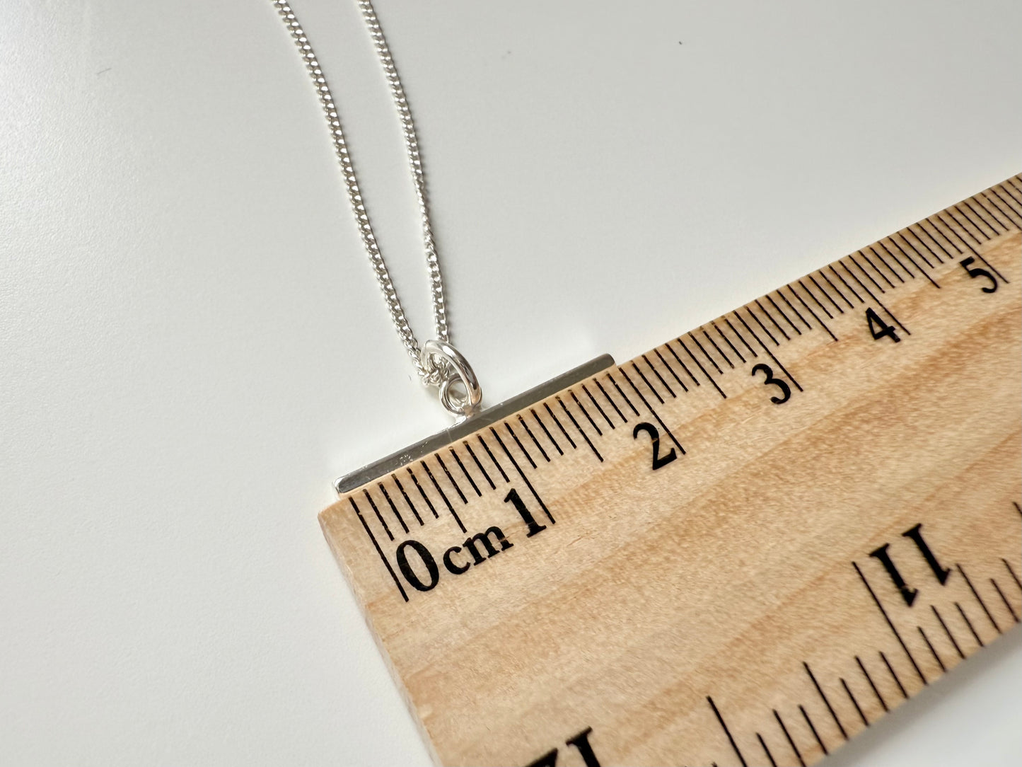 Sterling Silver T-bar Necklace on Curb Chain