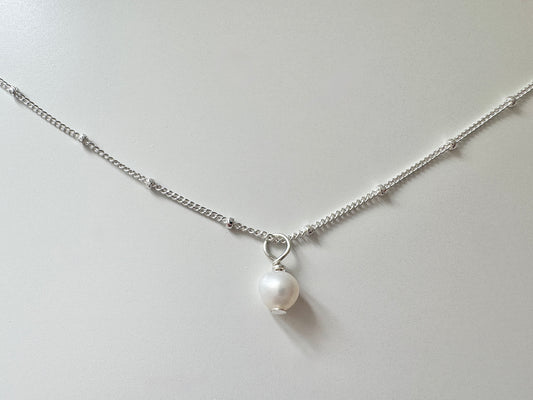 Petite Sterling Silver Pearl Pendant Necklace