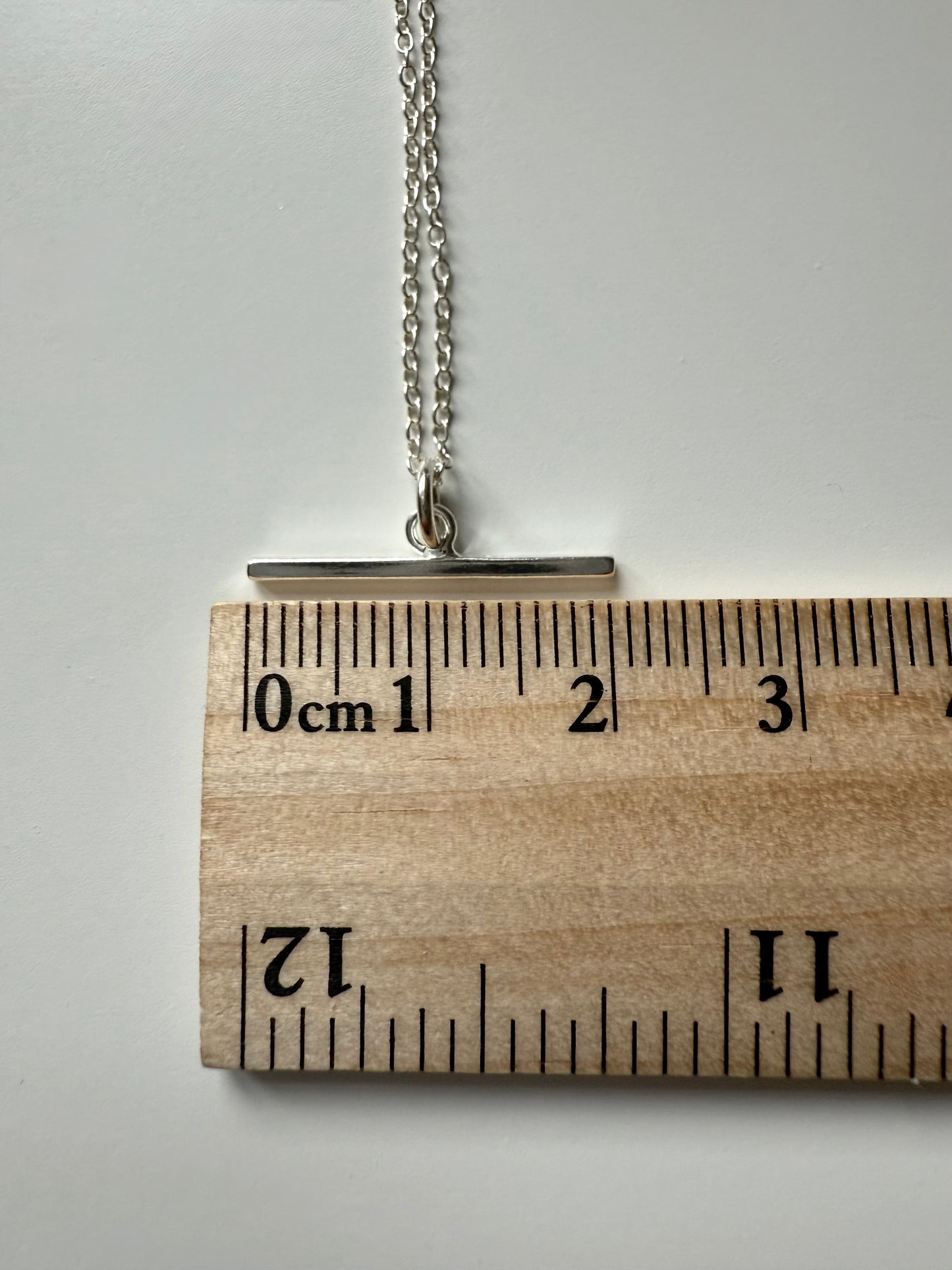 Sterling Silver T-bar Necklace on Trace Chain