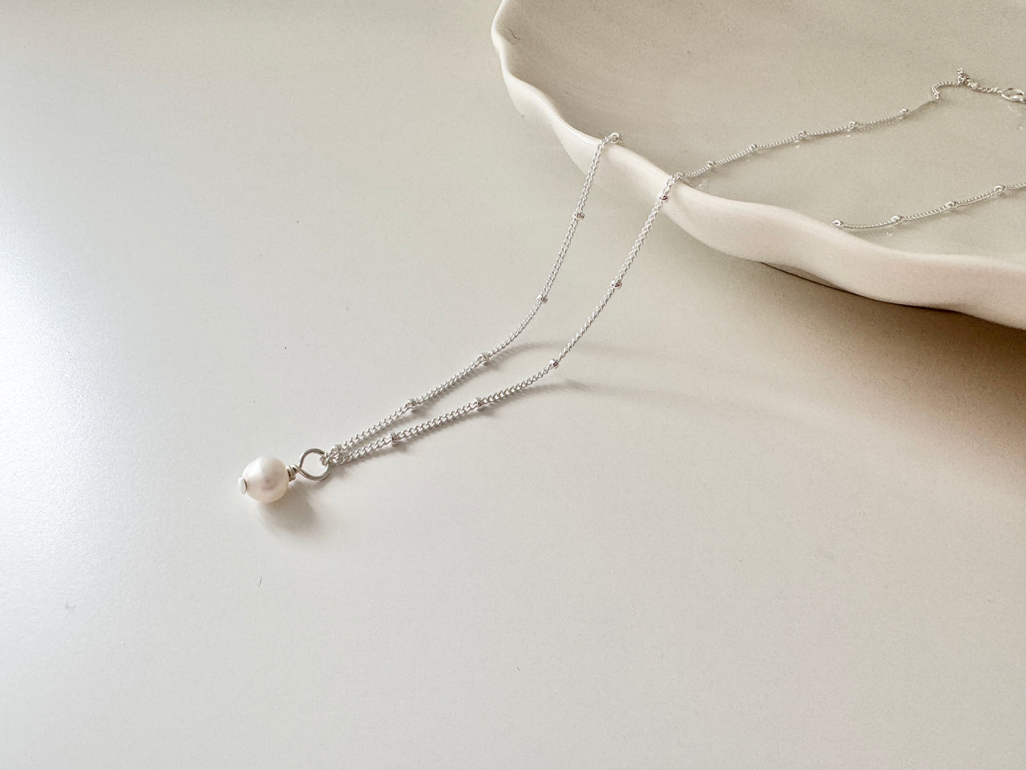 Petite Sterling Silver Pearl Pendant Necklace