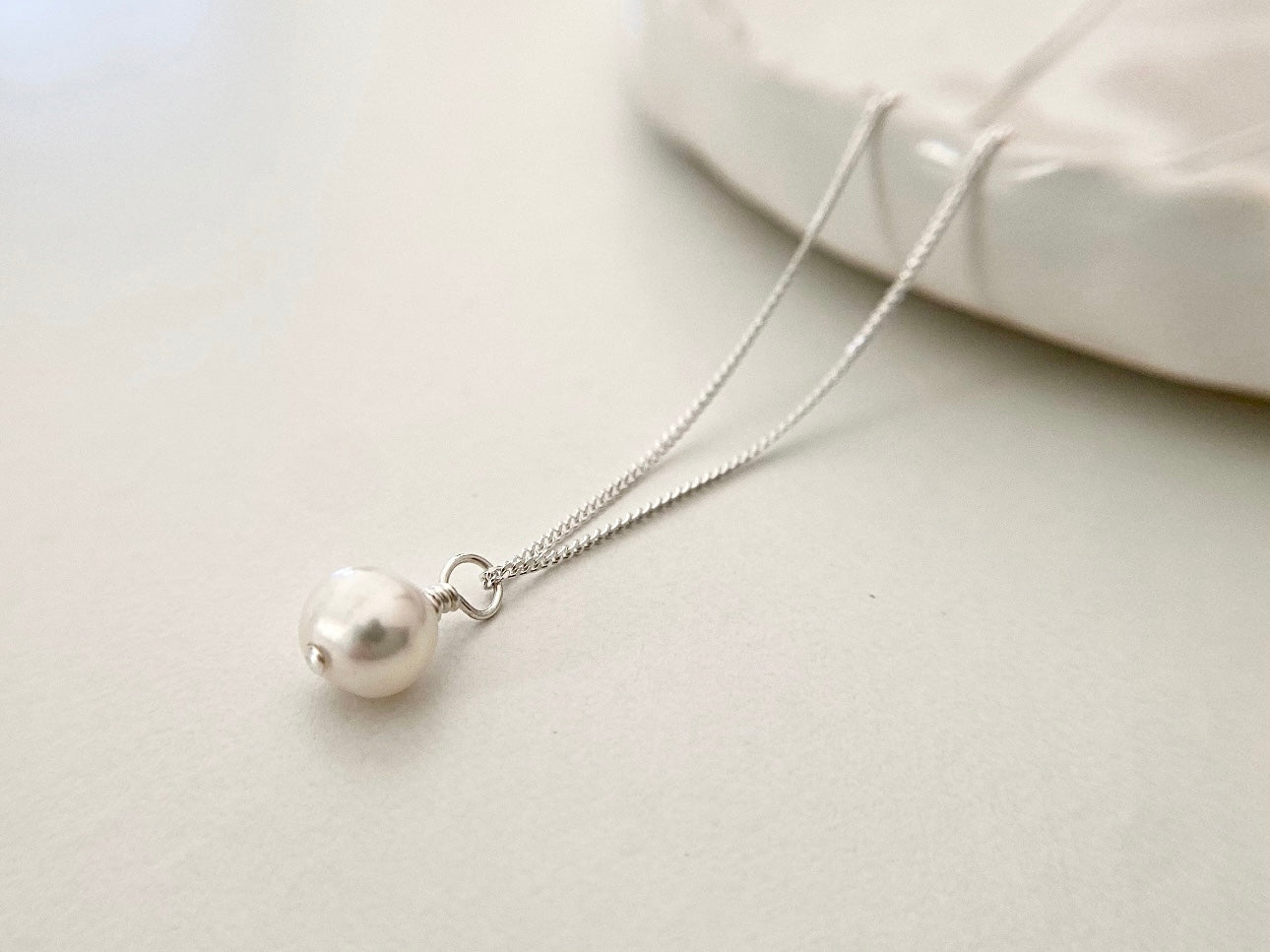 Sterling Silver Pearl Pendant Necklace