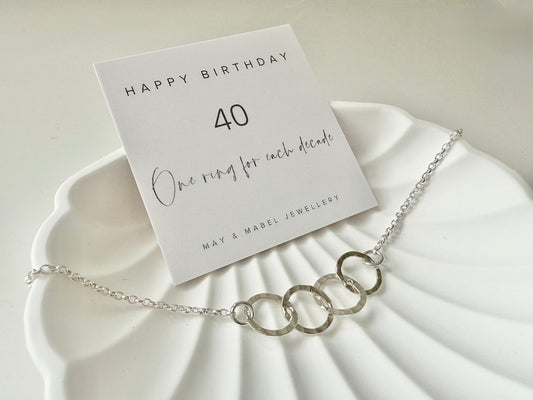 40th Birthday Sterling Silver Interlinked Necklace