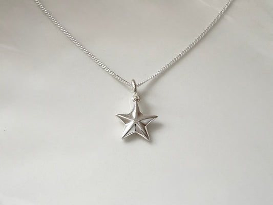 Sterling silver star pendant necklace 925