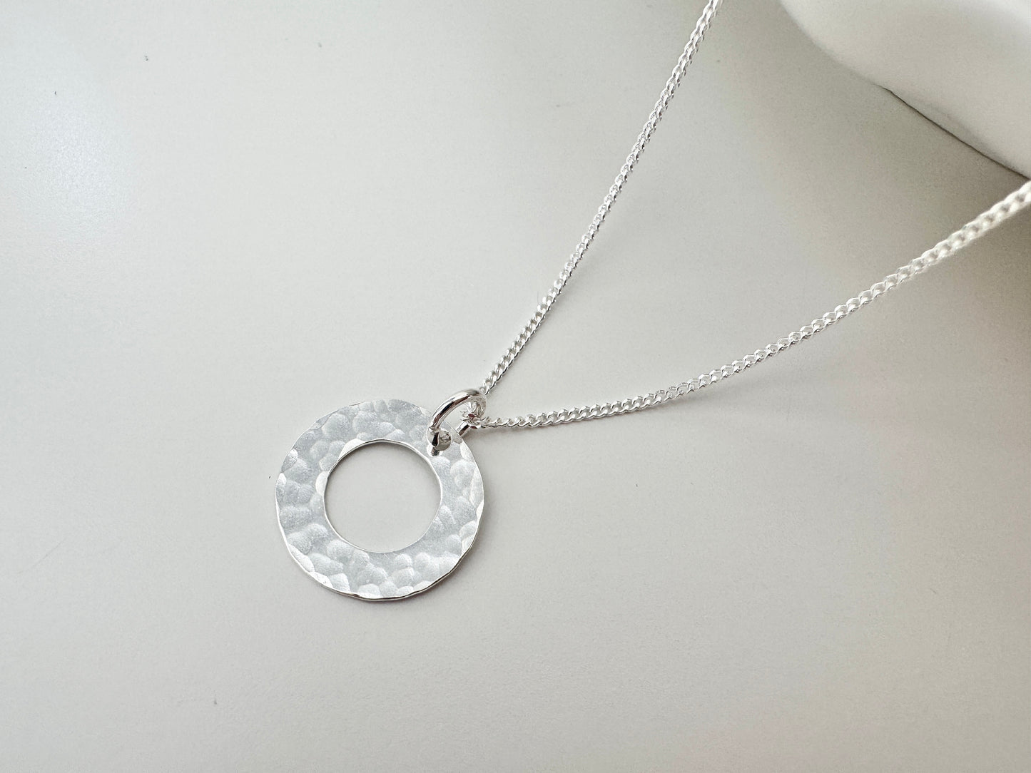 Sterling Silver Circle Pendant Necklace
