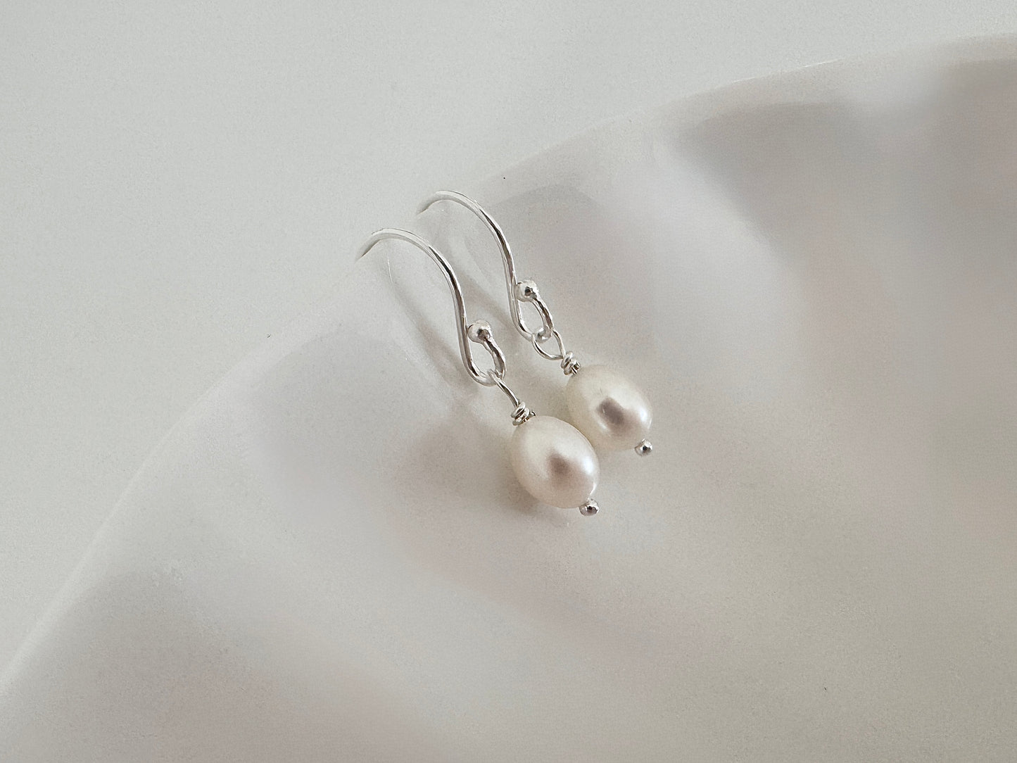 Silver Earrings with Freshwater Pearls