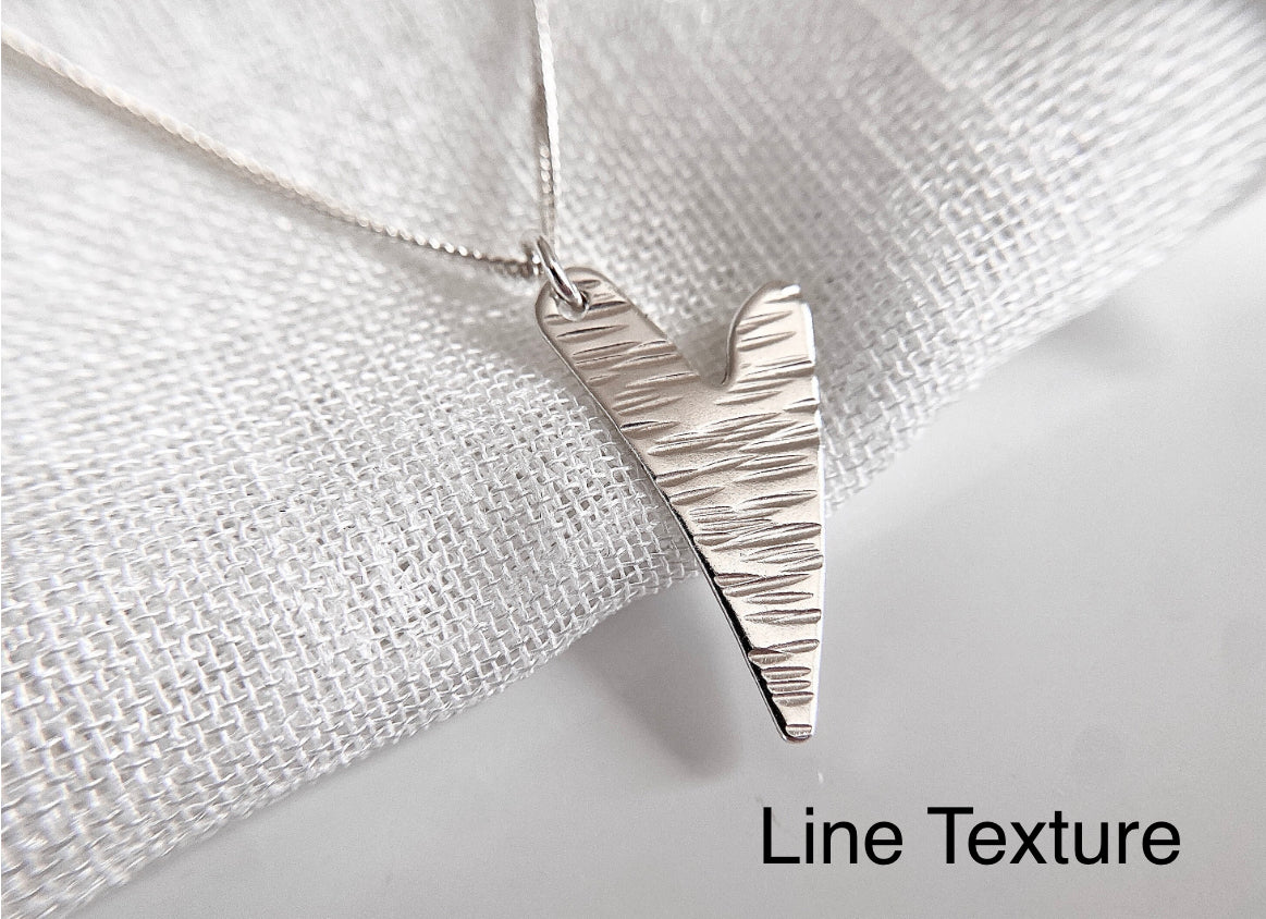 Sterling Silver Wavy Heart Pendant Necklace
