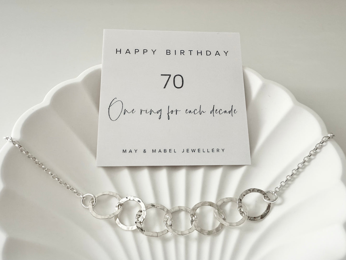 70th Birthday Sterling Silver Interlinked Necklace