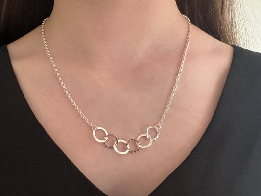 60th Birthday Sterling Silver Interlinked Necklace